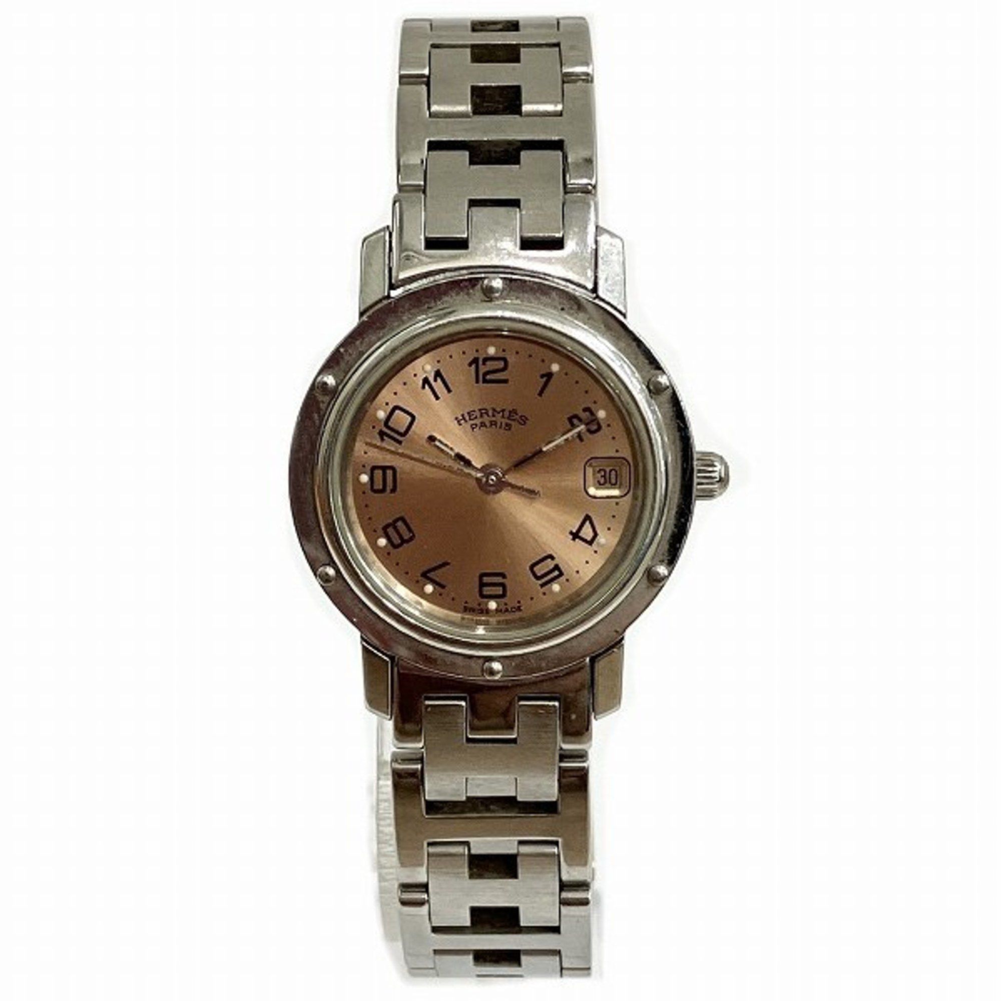 Image of Hermes Clipper Cl4.210 Quartz Pink Gold Dial Watch Ladies, Women's