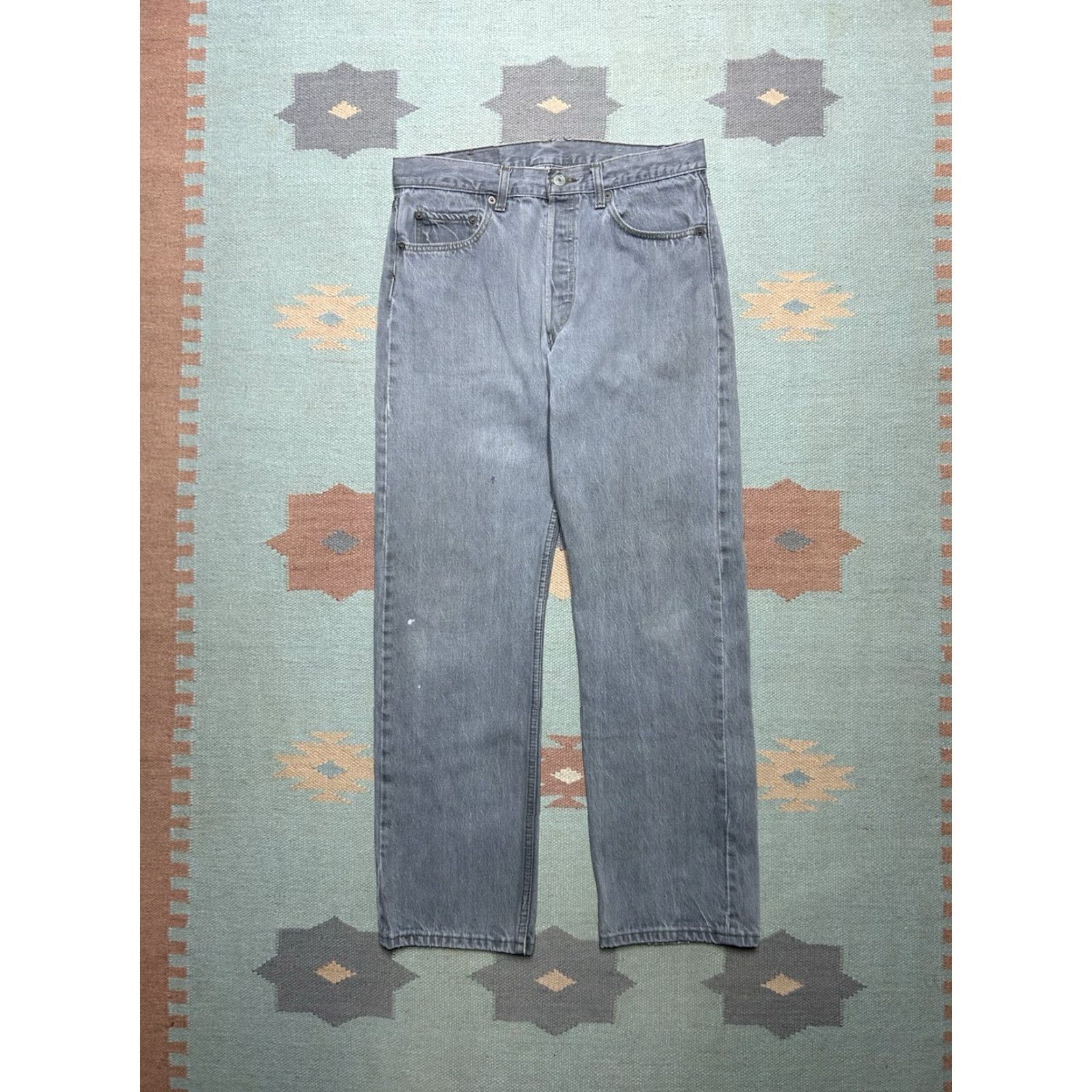 Levi's VINTAGE Levi’s 501 Jeans Mens Regular 31 Black Denim USA 80s 90s Straight 30 Inseam Size US 31 - 6 Thumbnail