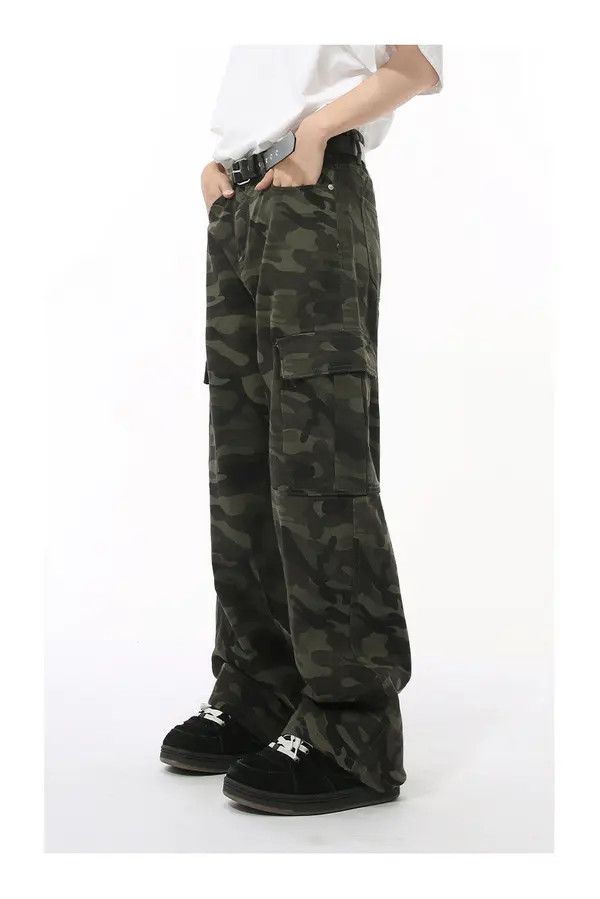 VIBE High street cleanfit camouflage pocket workwear washed jeans Size US 32 / EU 48 - 3 Thumbnail