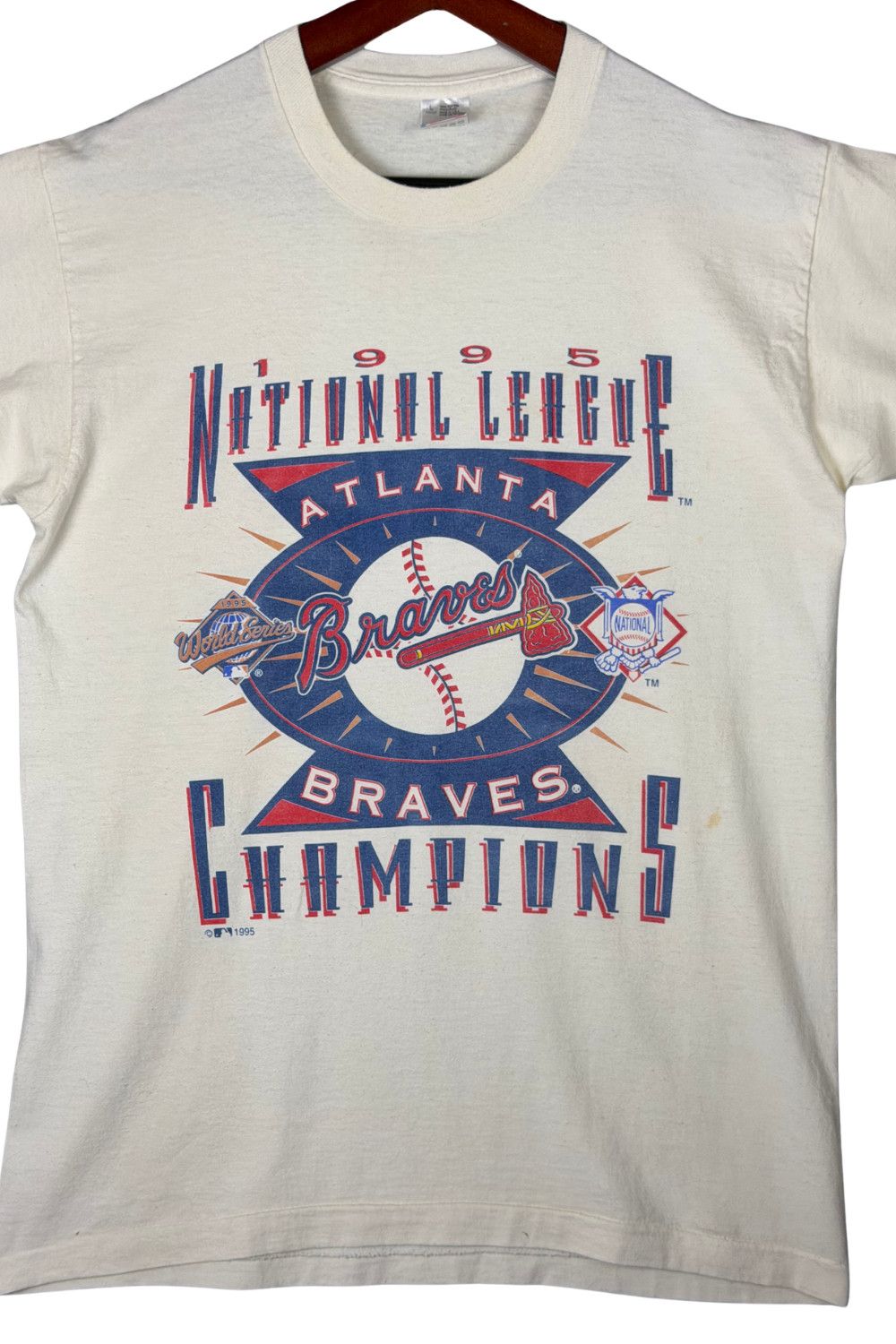 Fruit Of The Loom 1995 Atlanta Braves National League Champions Tee MLB Size US L / EU 52-54 / 3 - 5 Thumbnail