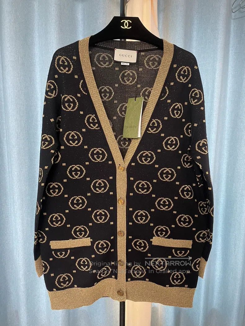 Gucci Gucci Black and gold knitted cardigan coat Size XS / US 0-2 / IT 36-38 - 1 Thumbnail