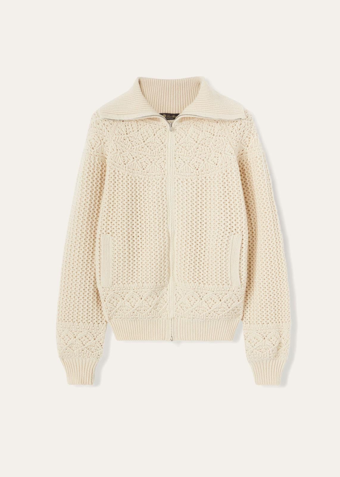 Loro Piana o1srvl11e0125 Engadin Bomber Jacket in Cream Size XS / US 0-2 / IT 36-38 - 1 Thumbnail
