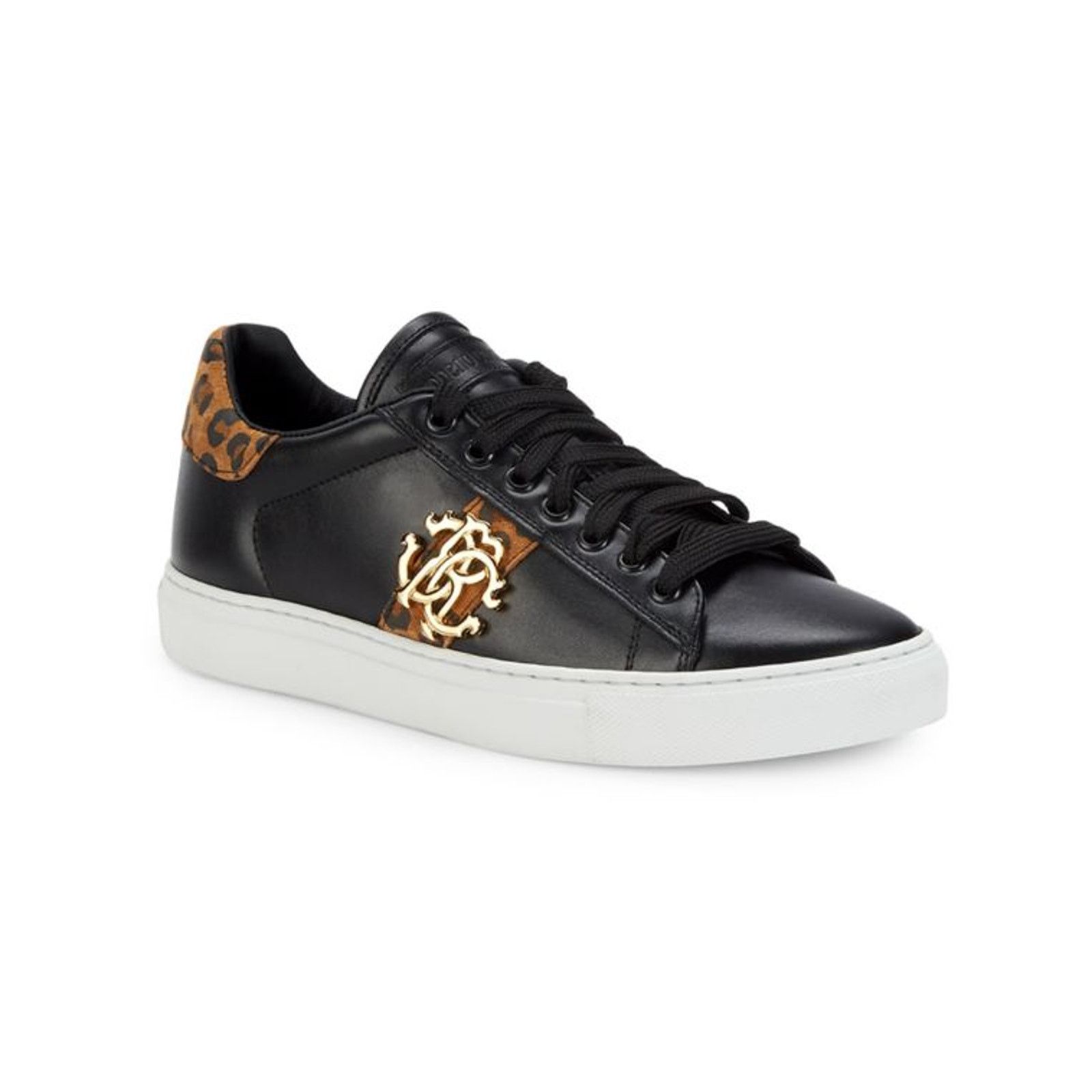 Cavalli Class × Just Cavalli × Roberto Cavalli Roberto Cavalli Leopard Print Black Low Sneaker 5.5 NIB $500 Size US 5.5 / IT 35.5 - 2 Thumbnail