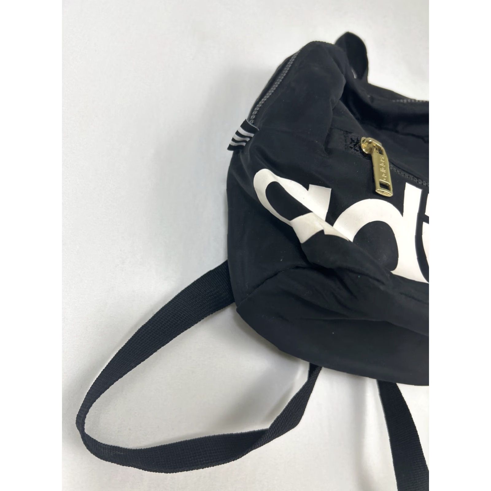 Adidas ADIDAS Unisex Linear Mini Backpack Black White 9.5"H 10"L 3"W Zipper Gold Zip Bag Polyester Mens Womens Backpack Size ONE SIZE - 2 Thumbnail
