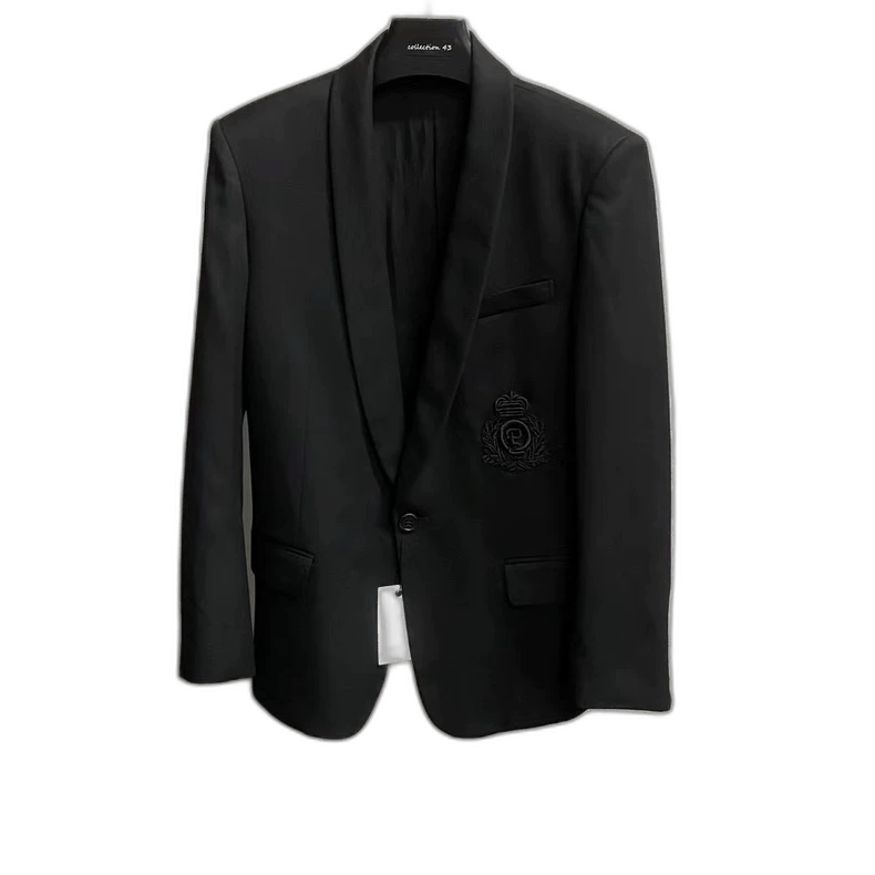 Balmain Balmain Black Embroidered Logo Blazer Jacket Size US L / EU 52-54 / 3 - 1 Thumbnail