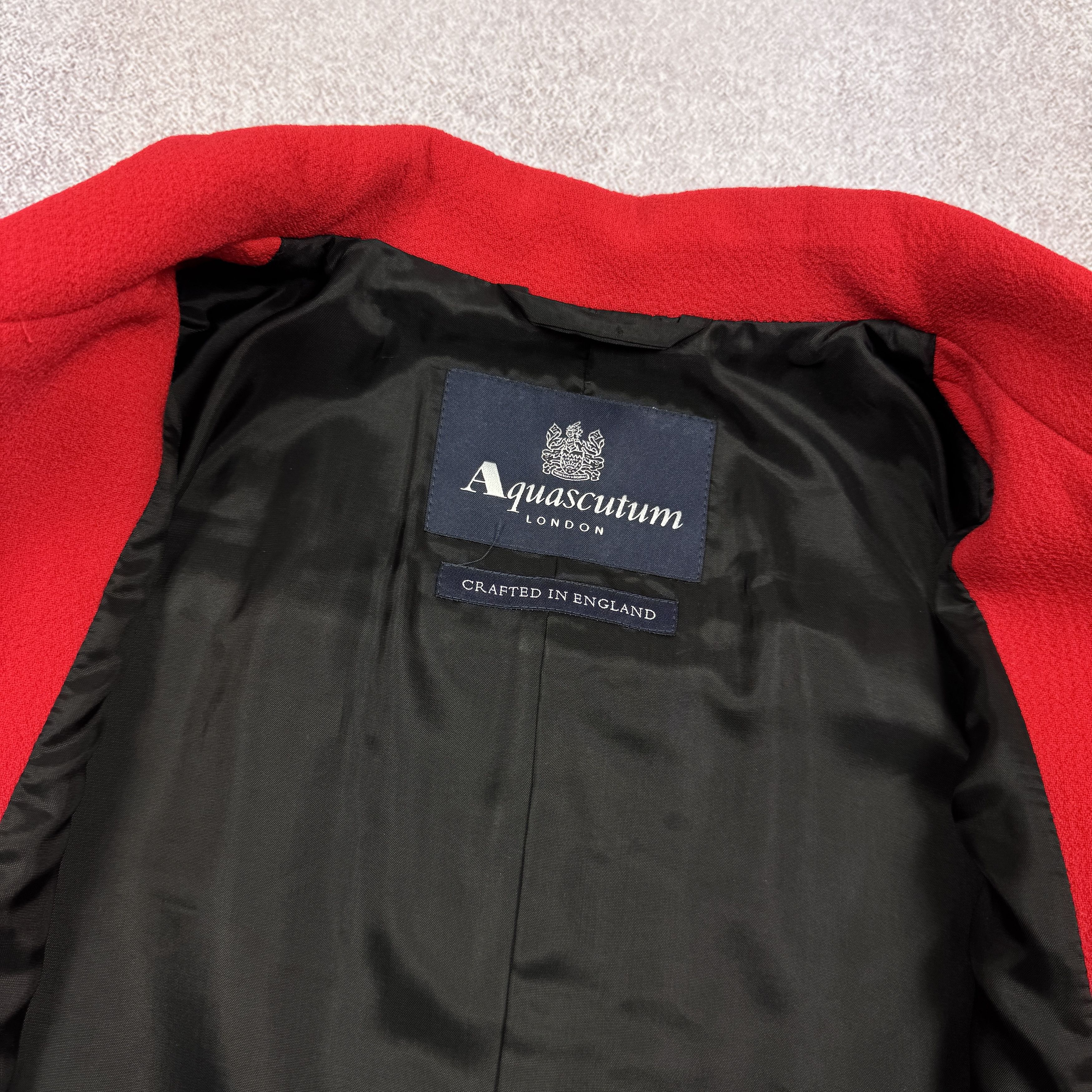 Aquascutum Aquascutum Wool Elastane Red Regular Coat Size 14 / M-L Size XL / US 12-14 / IT 48-50 - 8 Thumbnail