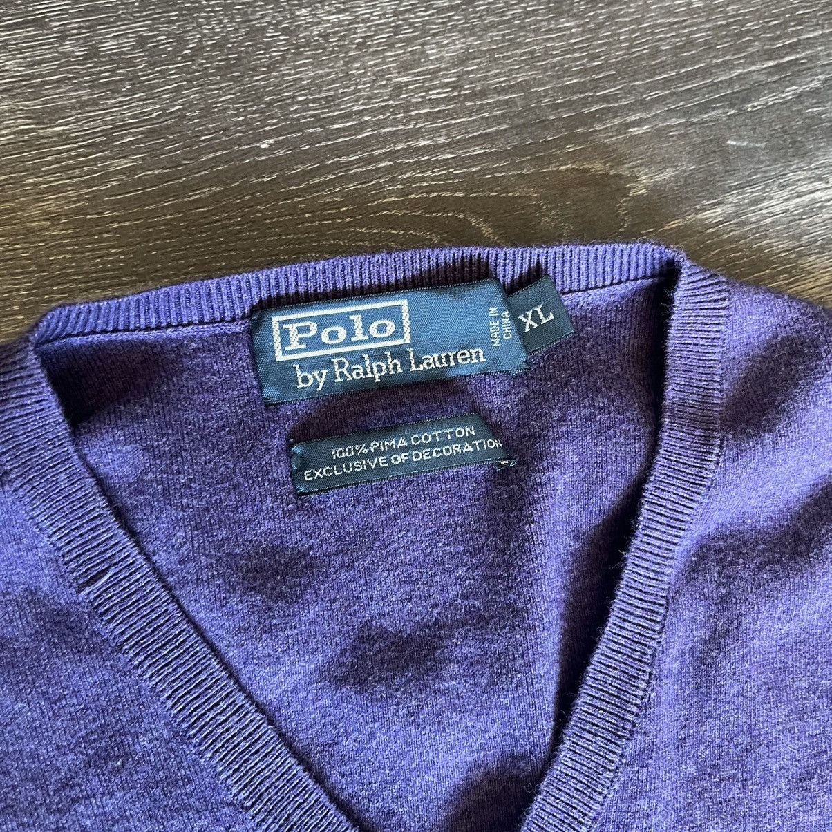 Polo Ralph Lauren Vintage Polo Ralph Lauren Small Basic Logo V Neck Sweater Size US XL / EU 56 / 4 - 6 Thumbnail