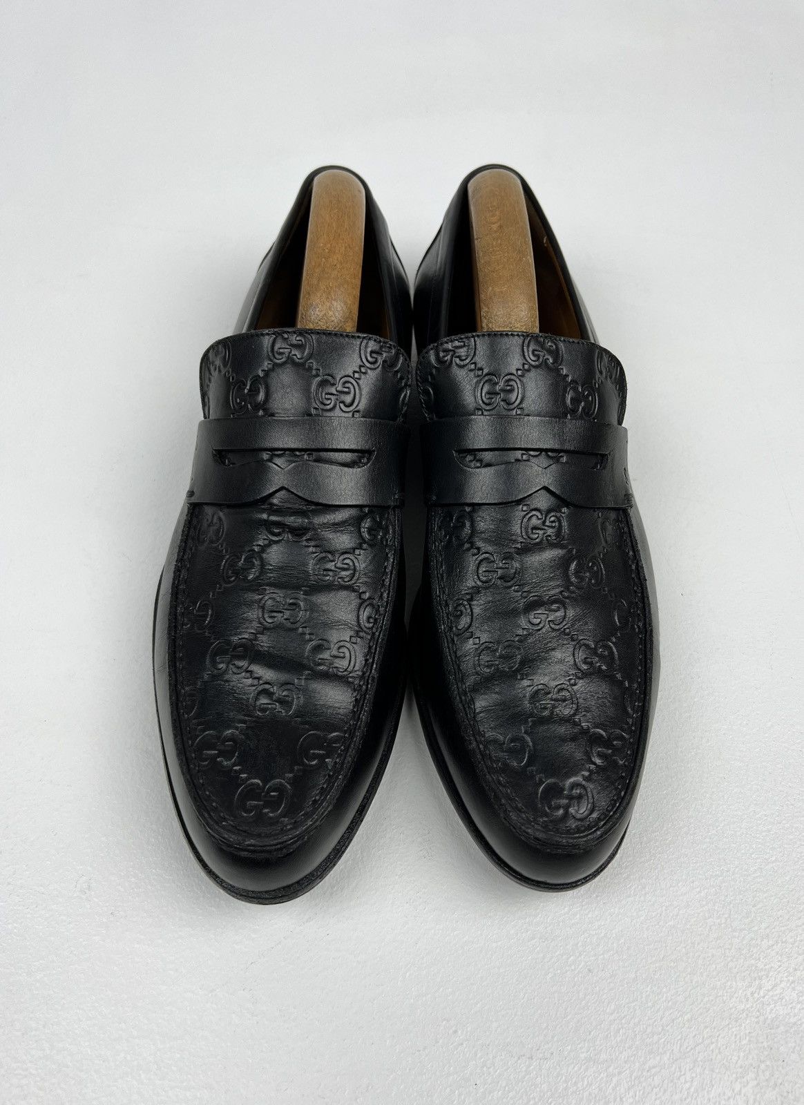 Gucci GUCCI Loafers Leather GG Monogram Canvas Embossed Logo Black Size US 7.5 / EU 40-41 - 2 Thumbnail
