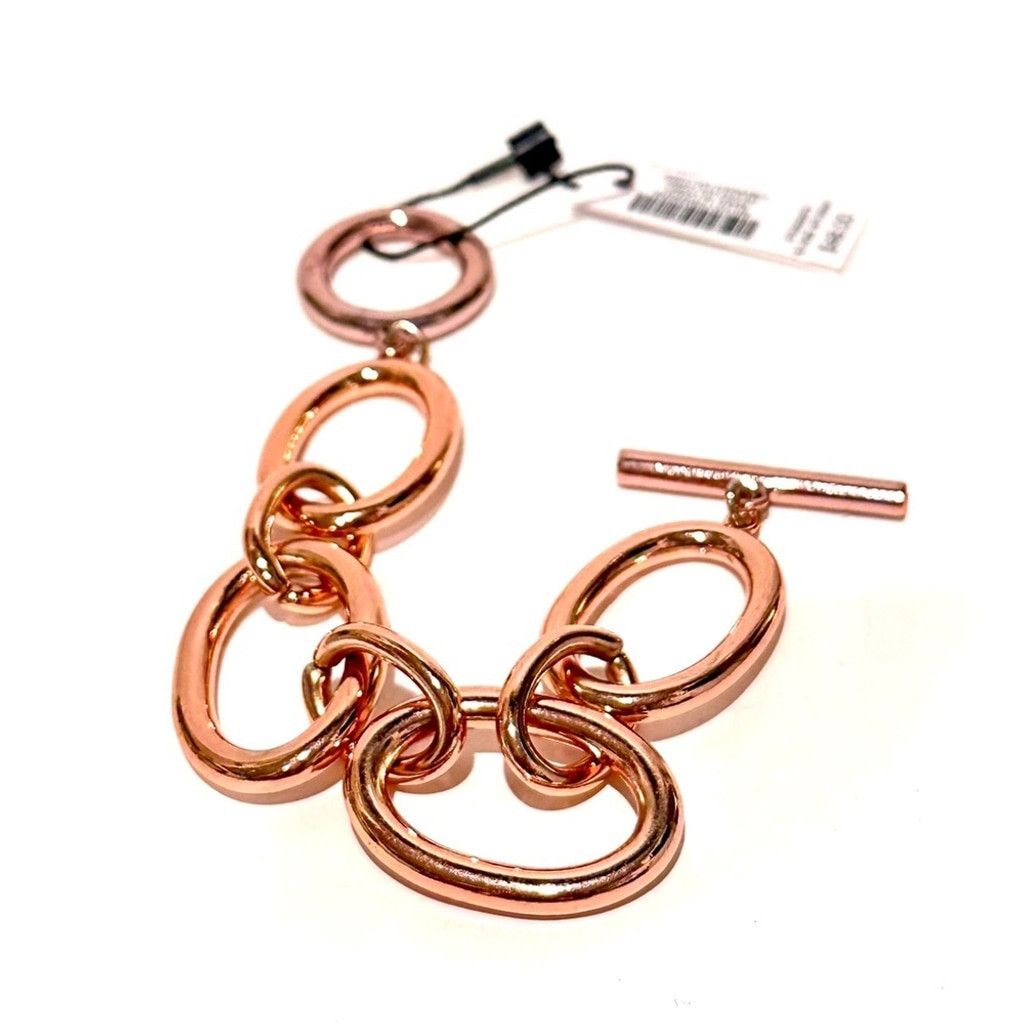 White House Black Market WHBM Rose Gold Oval Link Toggle Bracelet NWT Size ONE SIZE - 3 Thumbnail