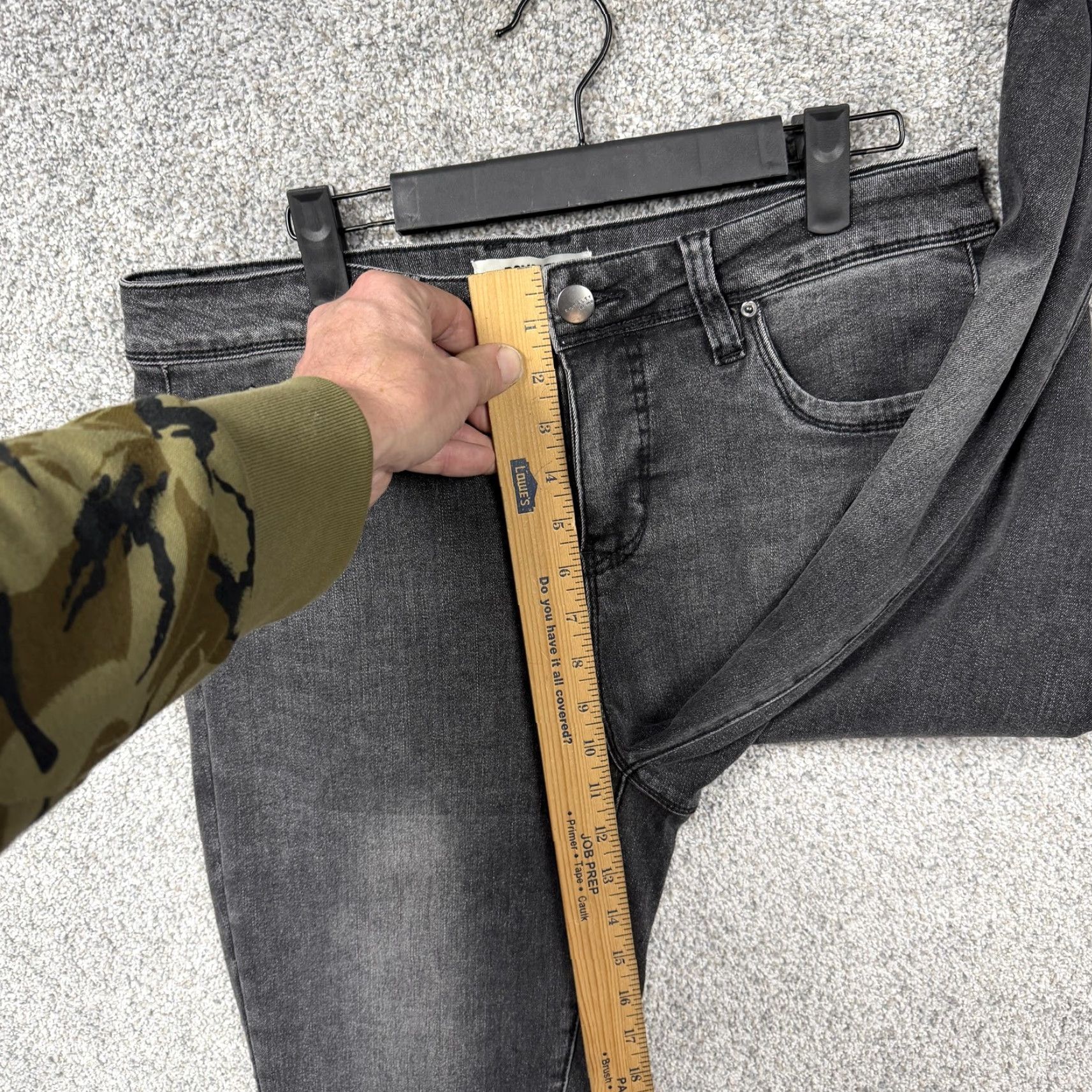 Vintage Royalty For Me Womens 14 Black Charcoal Wash High-Rise Skinny Jeans 33x26.5 Stretch Five-Pocket Denim Size 36" / US 14 / IT 50 - 5 Thumbnail