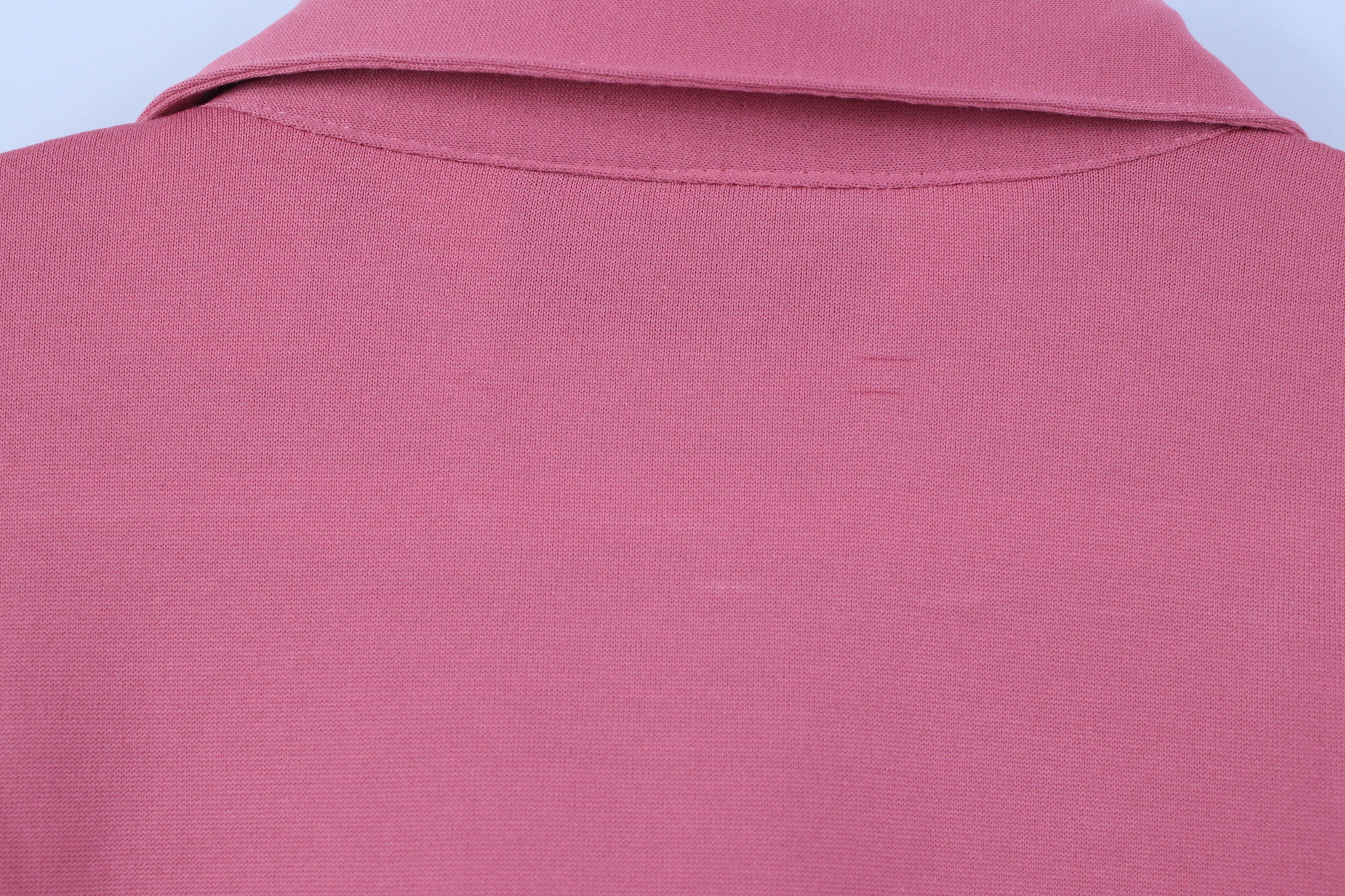 Vintage Vintage 90s Streetwear Ribbed Knit Pullover Polo Shirt Pink Size US M / EU 48-50 / 2 - 7 Thumbnail