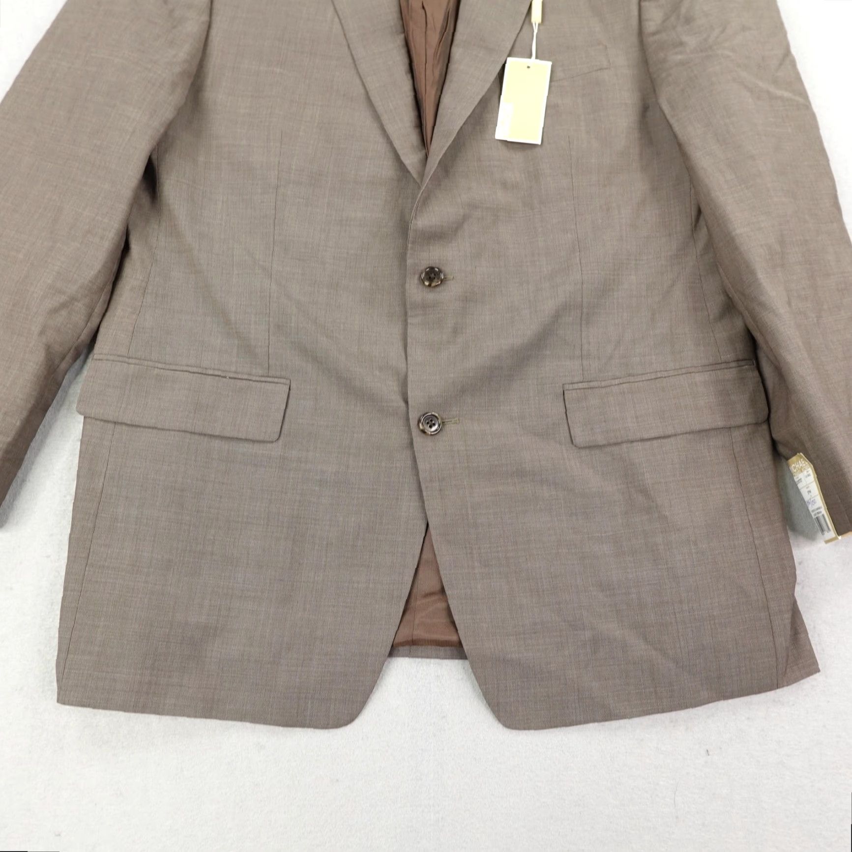 Michael Kors Michael Kors Men's Suit Jacket 44 Long Wool Light Brown Blazer Business Formal Wedding Size 44R - 3 Thumbnail