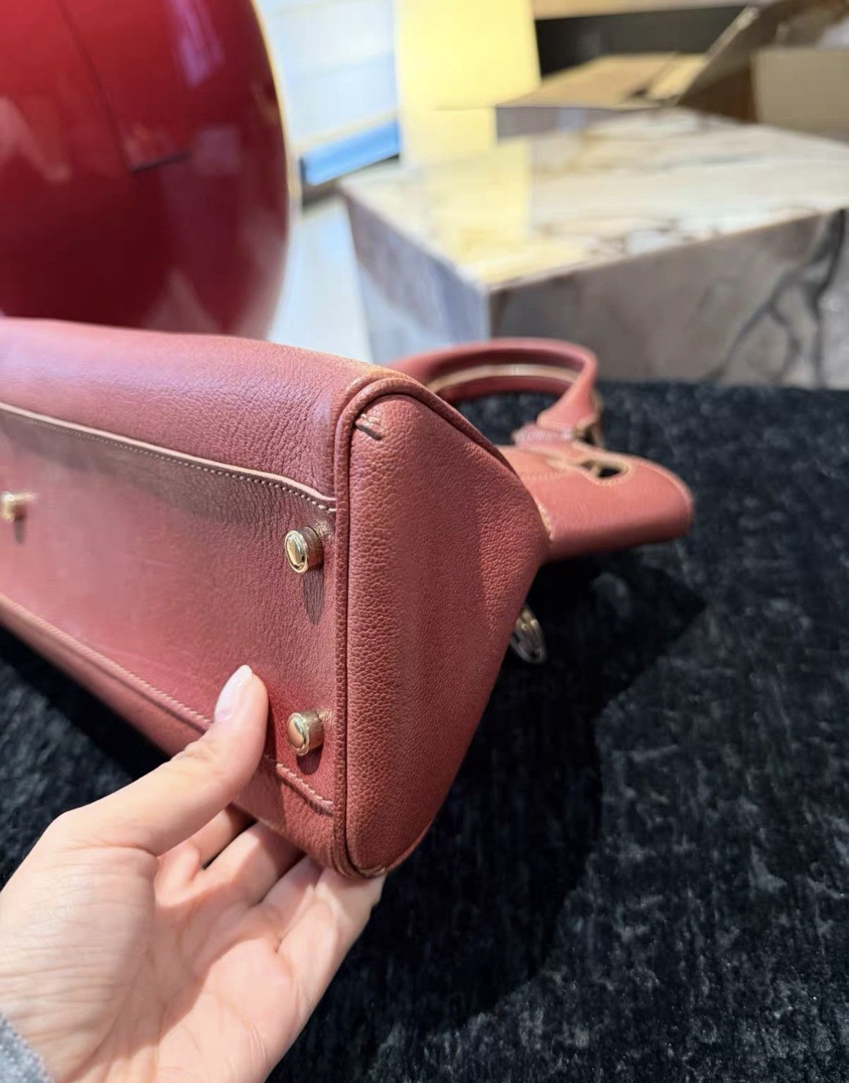 Cartier Cartier Vintage Bordeaux Red Boston Handbag J36 Size ONE SIZE - 5 Thumbnail