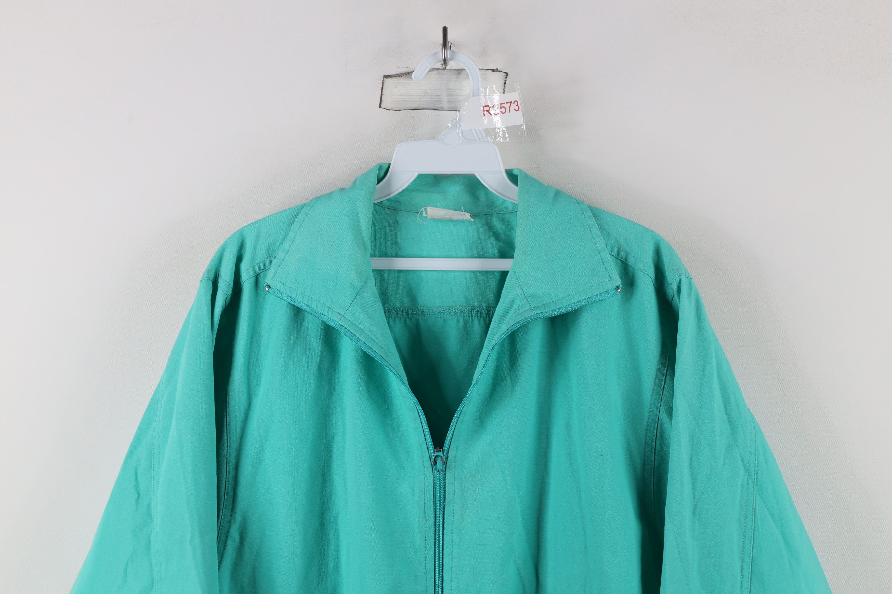 Vintage Vintage 90s Streetwear Blank Full Zip Bomber Jacket Teal Size XL / US 12-14 / IT 48-50 - 2 Thumbnail