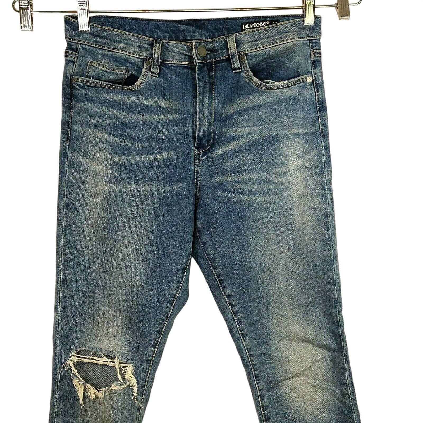 BLANKNYC BlankNyc The Great Jones Ripped Frayed Raw Hem Jeans Size 30 Size 30" / US 8 / IT 44 - 2 Thumbnail