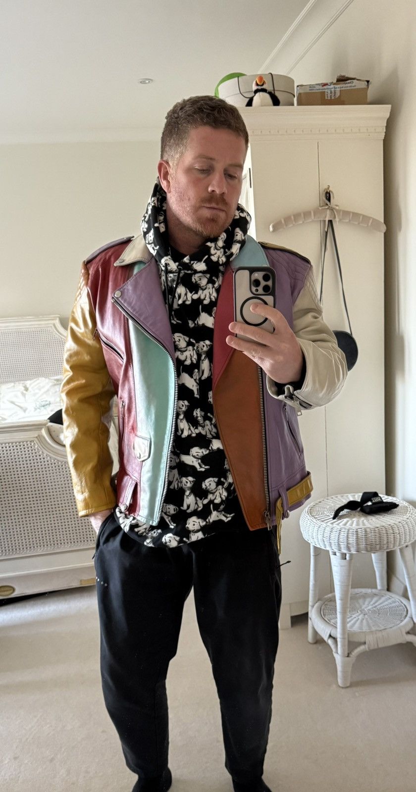 Celine $6.4k FW21 Celine multicolour leather biker jacket couture Size US L / EU 52-54 / 3 - 6 Thumbnail