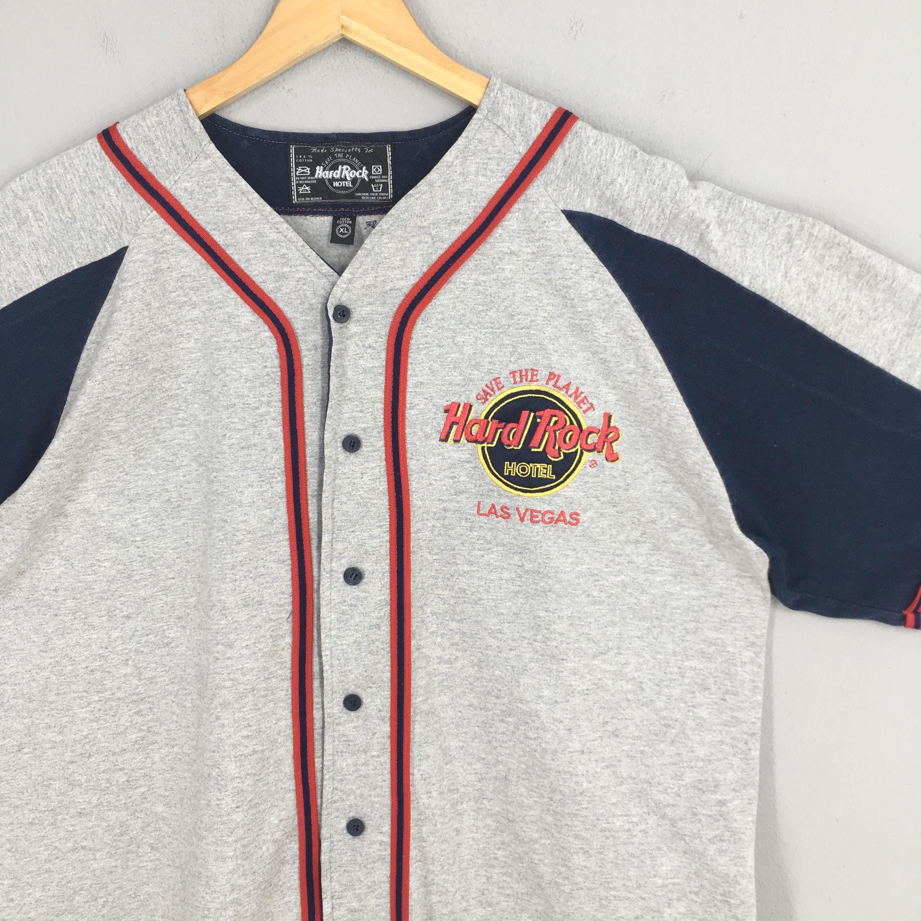 American Apparel × Hard Rock Cafe × Vintage Vintage 90s Hard Rock Hotel Las Vegas Baseball Shirt XLarge Size US XL / EU 56 / 4 - 2 Thumbnail
