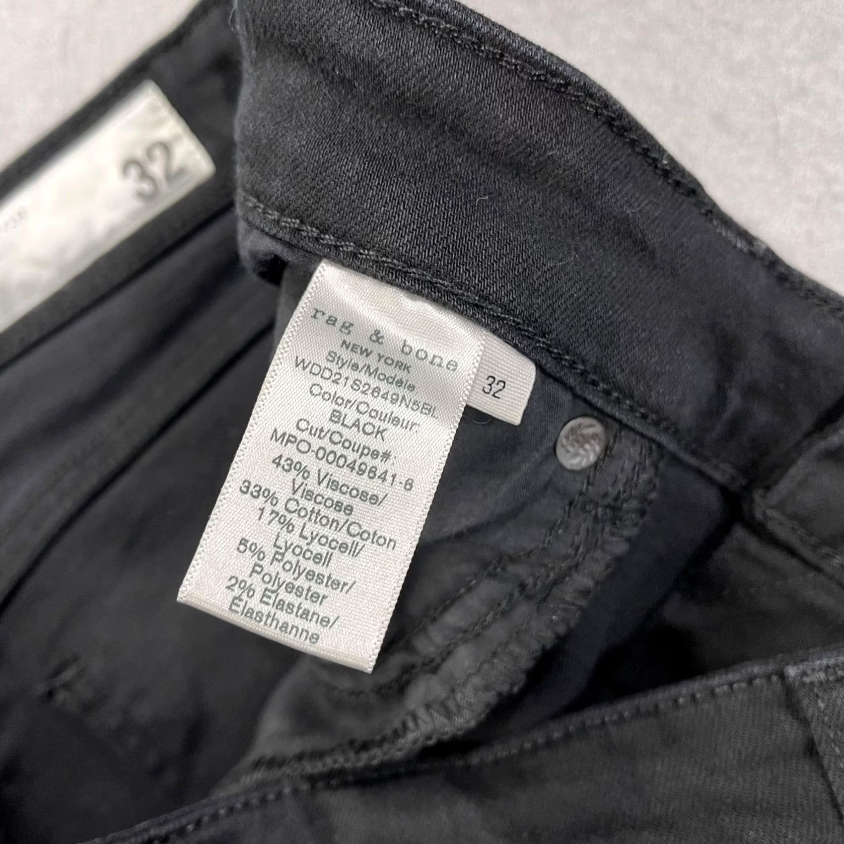 Rag & Bone VINTAGE Rag & Bone Jeans Womens 32 Black Nina High Rise Ankle Flare Stretch Denim Size 24" / US 00 / IT 34 - 6 Thumbnail