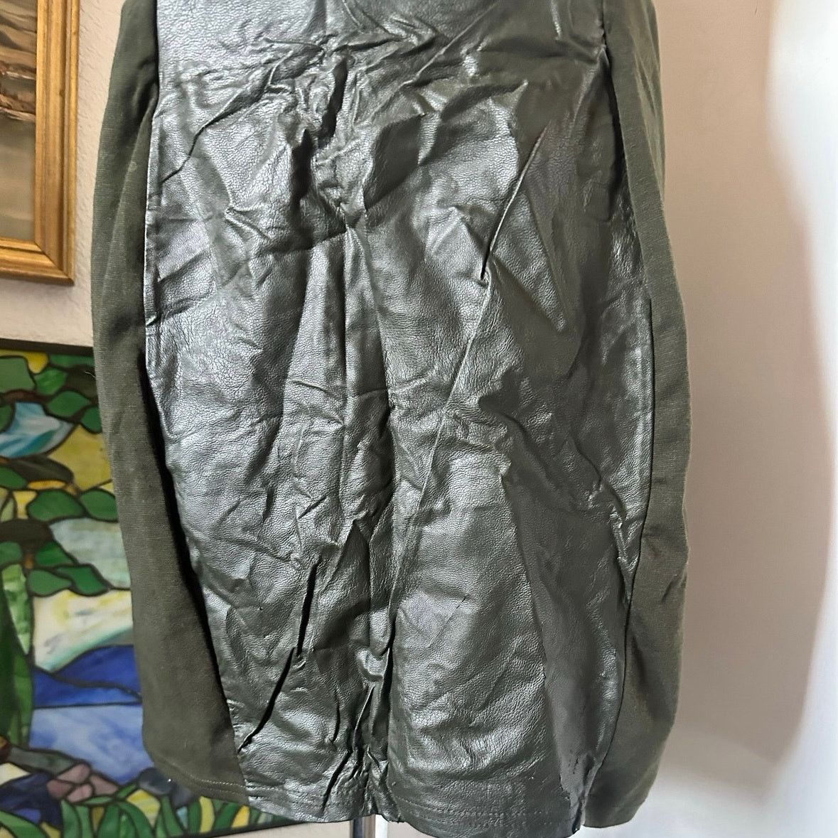Cotton On cotton on green pleather skirt Size 34" / US 12 / IT 48 - 2 Thumbnail