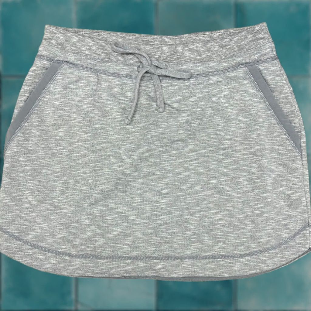 Athleta Athleta Skirt Womens S Gray Techie Terry Mini Athletic Drawstring Pull On Space Dye Size 28" / US 6 / IT 42 - 1 Thumbnail