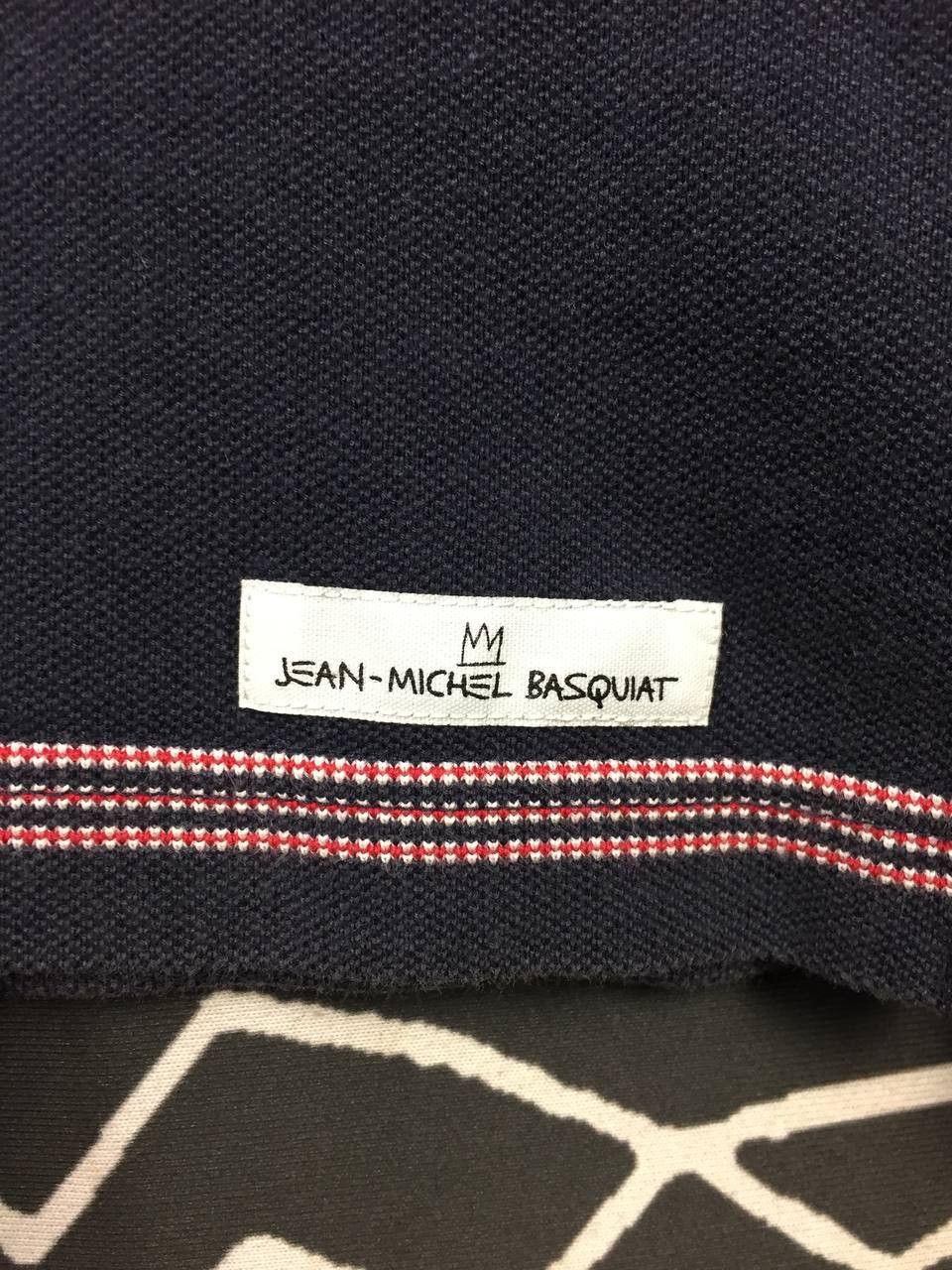 Jean-Michel Basquiat Uniqlo x Jean-Michel Basquiat Crown Logo Striped Polo Shirt Size US XL / EU 56 / 4 - 6 Thumbnail