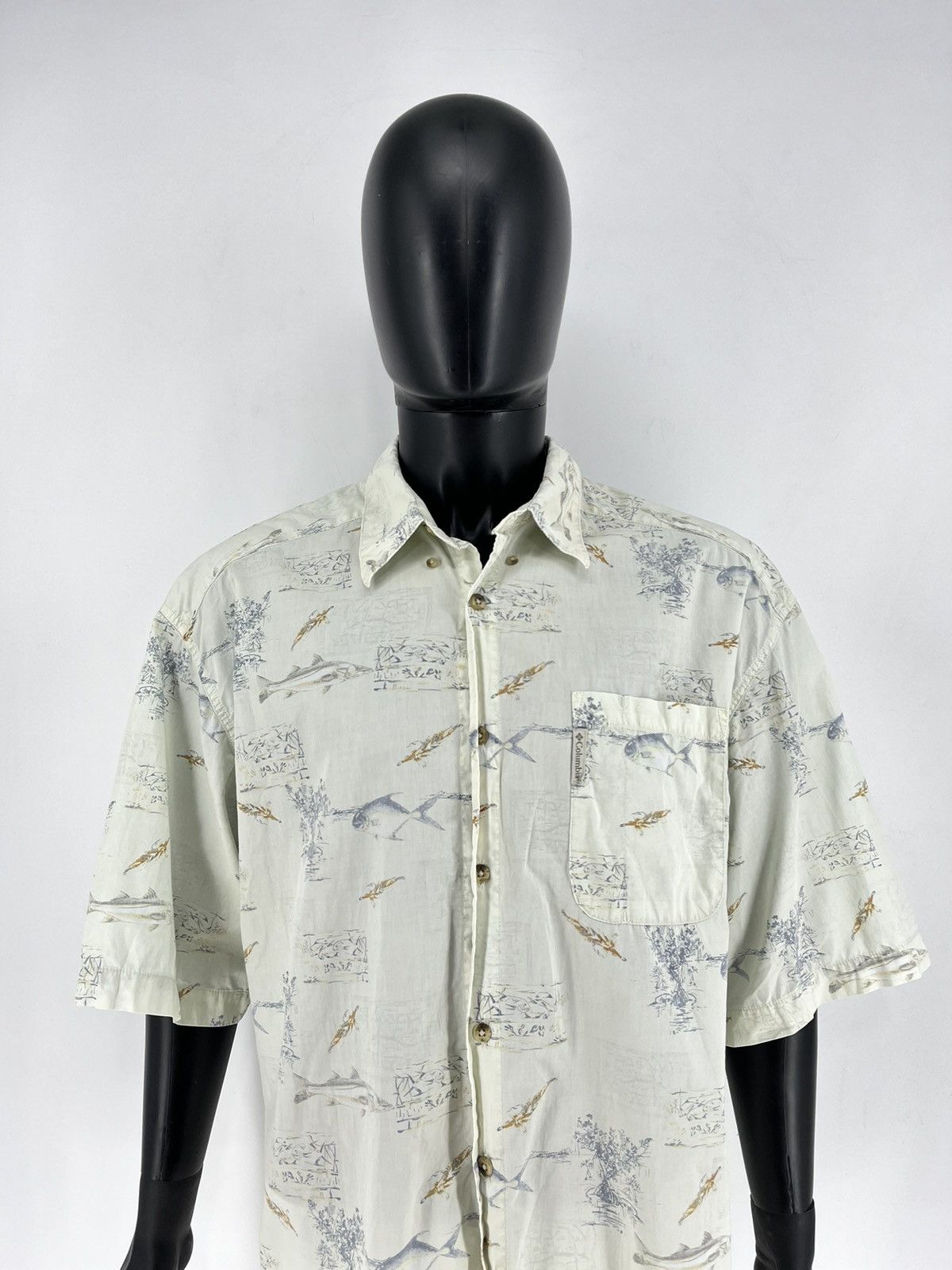 Columbia Vintage Columbia Fish Overprint Beach Hawaiian Shirt XLarge Size US XL / EU 56 / 4 - 1 Thumbnail