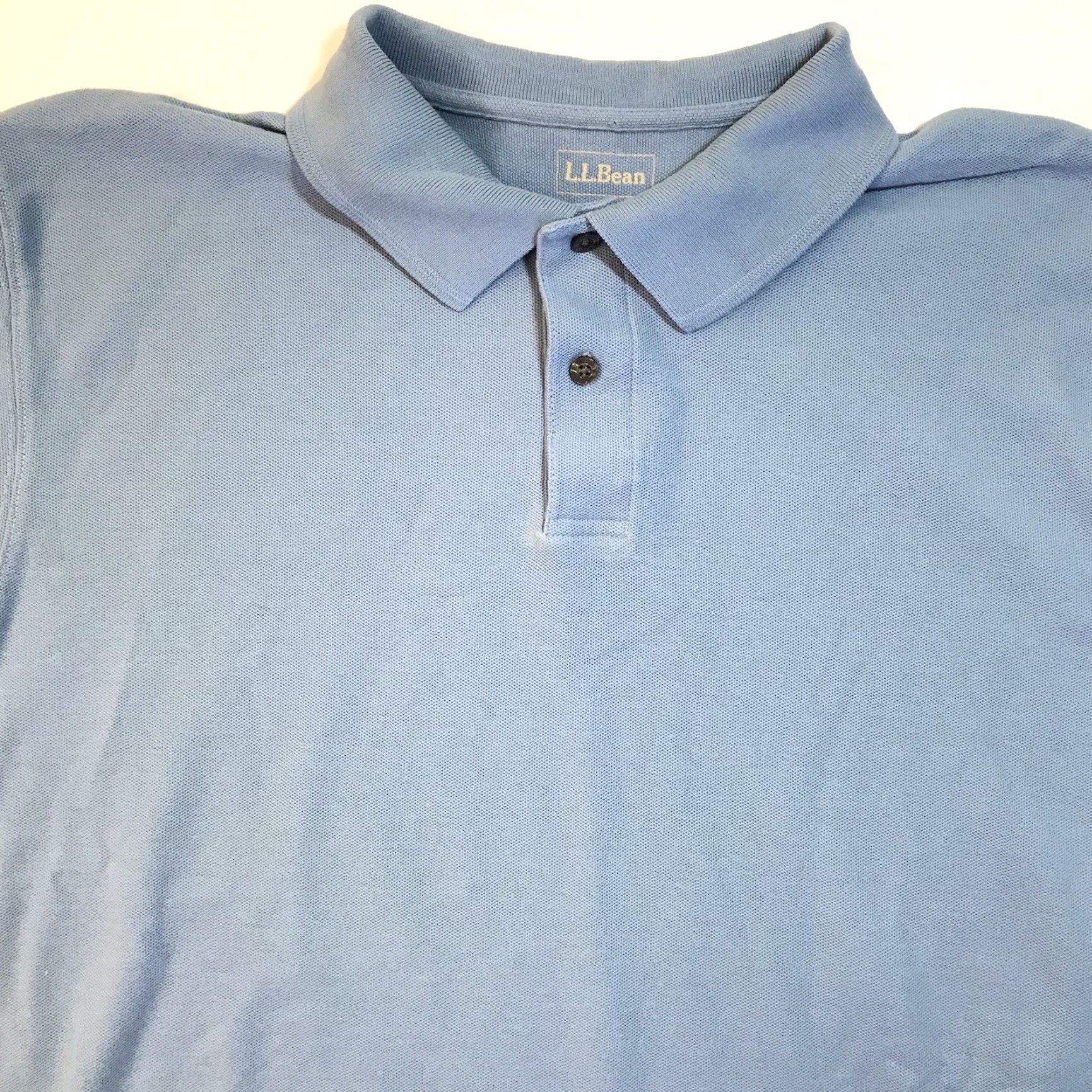 Vintage L.L. Bean Mens Polo Shirt Large Light Blue Short Sleeve Outdoor Sports Size US L / EU 52-54 / 3 - 2 Thumbnail