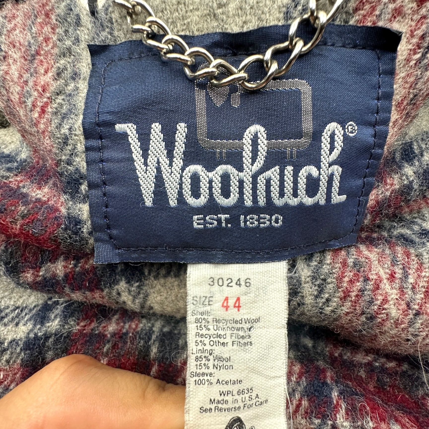 Vintage VINTAGE Woolrich Duffle Wool Coat Mens XL Black Toggles Plaid Lined Pockets Long Size US XL / EU 56 / 4 - 2 Thumbnail