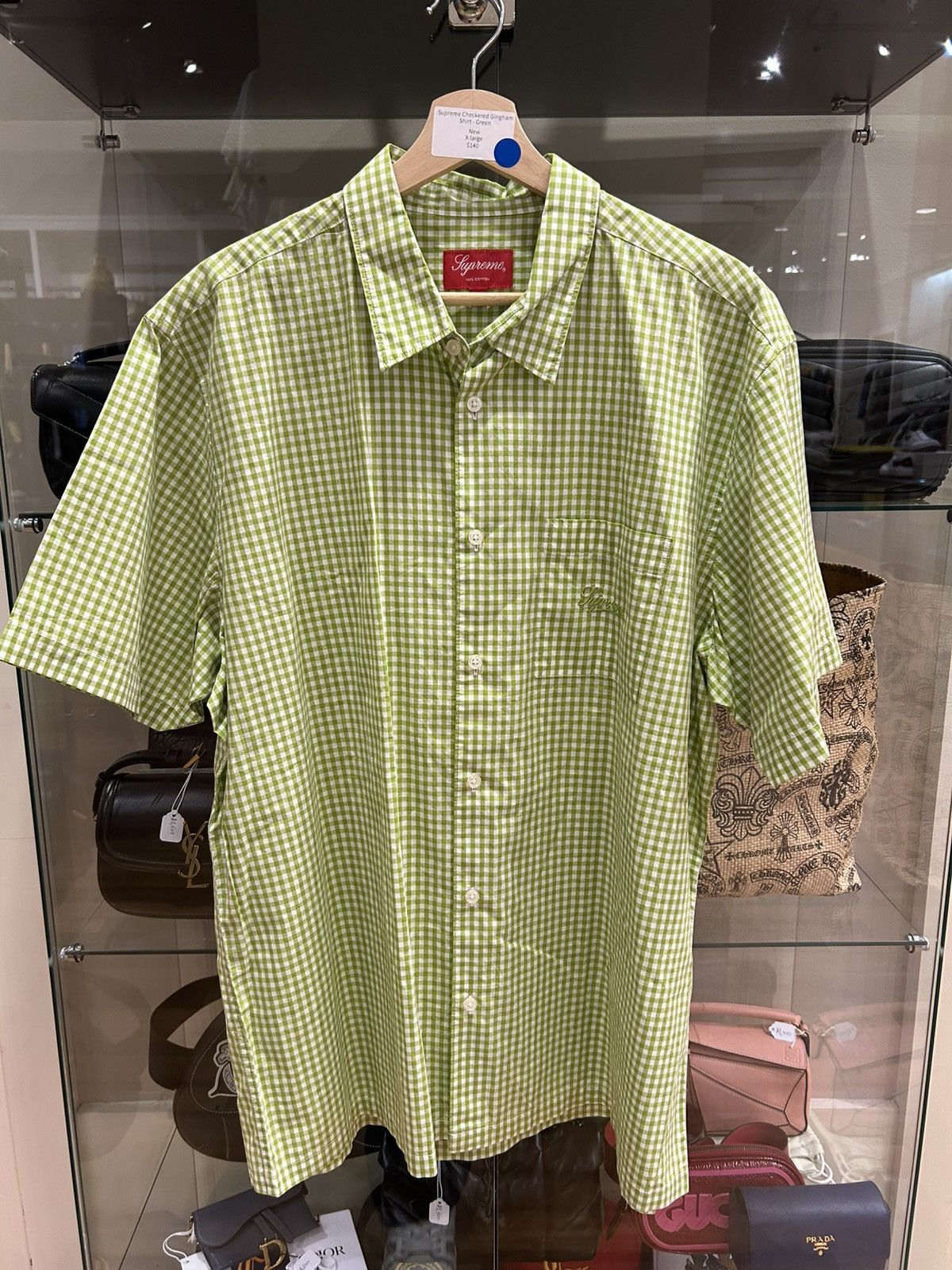 Supreme Supreme Gingham Button Up Shirt - Green Size US XL / EU 56 / 4 - 1 Thumbnail