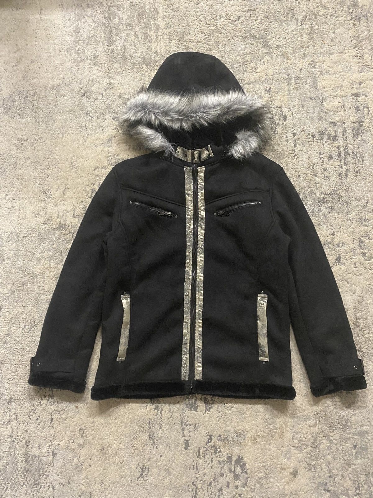 Japanese Brand Miyabi Musubi - Fur Hood Japanese Print Jacket Size US M / EU 48-50 / 2 - 1 Thumbnail