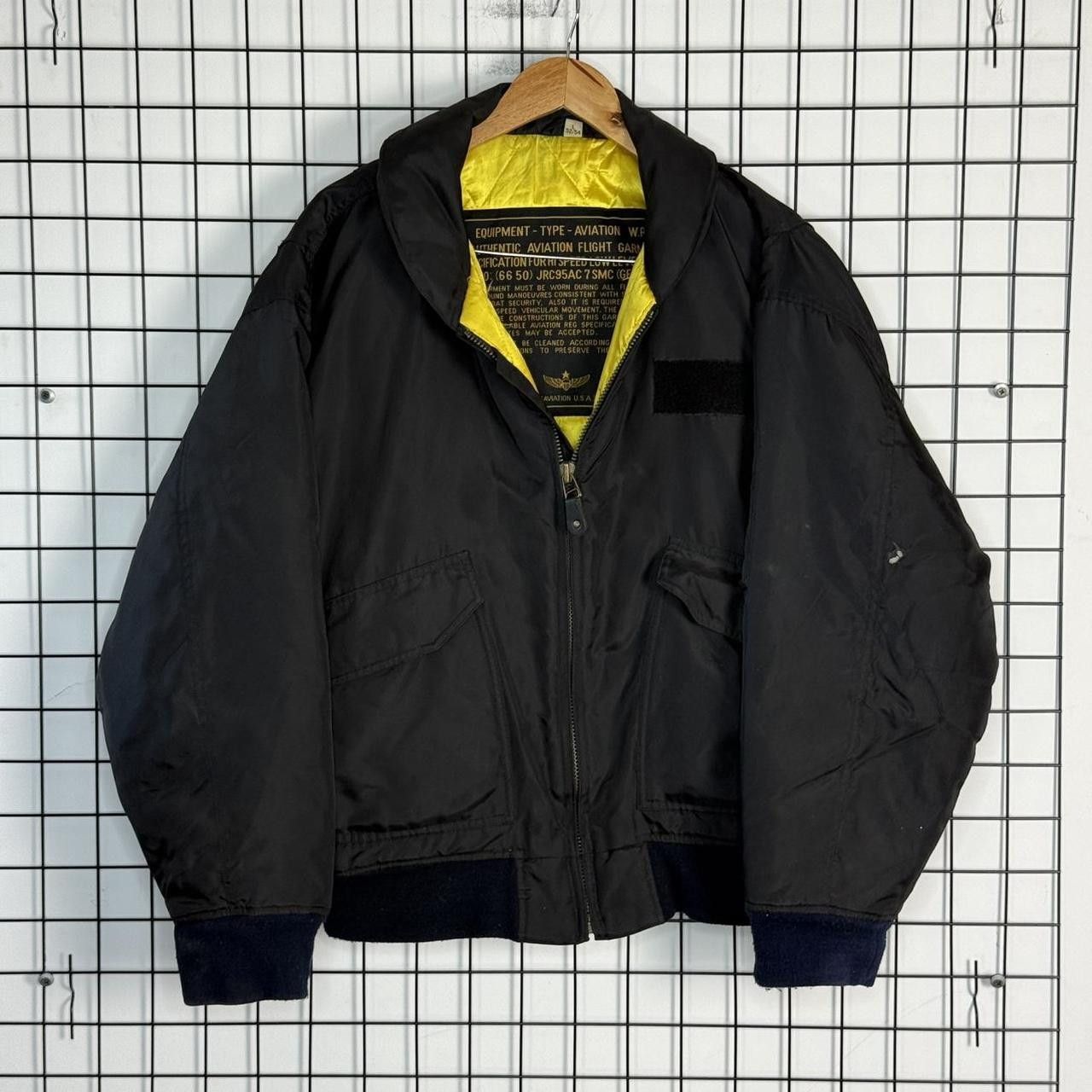 Vintage Vintage 90s Aviation Style Jacket Black Bomber Boxy Size US L / EU 52-54 / 3 - 1 Thumbnail