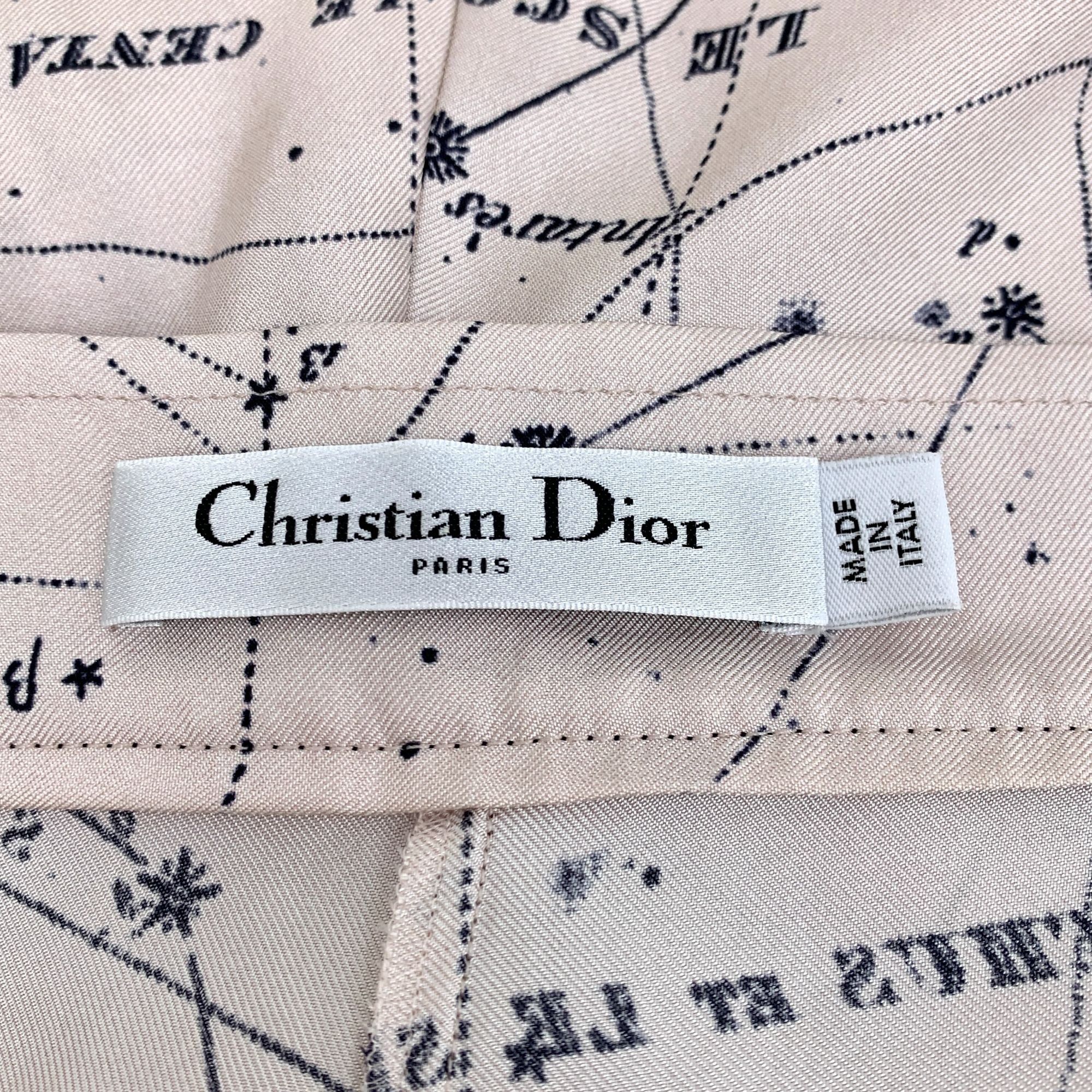 Dior Dior Colorblock Zodiac Print Mulberry Silk Relaxed Pants (Si Size 36" / US 14 / IT 50 - 2 Thumbnail