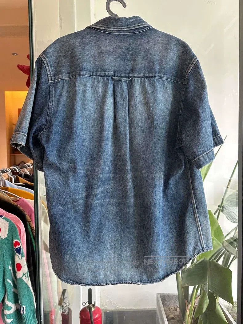 Balenciaga Balenciaga Pocket Logo Embroidered Deep Blue Denim Short S Size US S / EU 44-46 / 1 - 2 Thumbnail