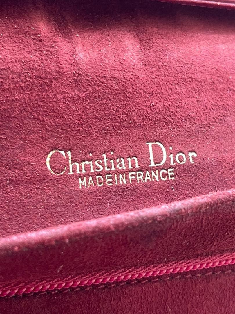 Christian Dior Monsieur Christian Dior Suede Leather Burgundy Shoulder Bag Size ONE SIZE - 18 Thumbnail