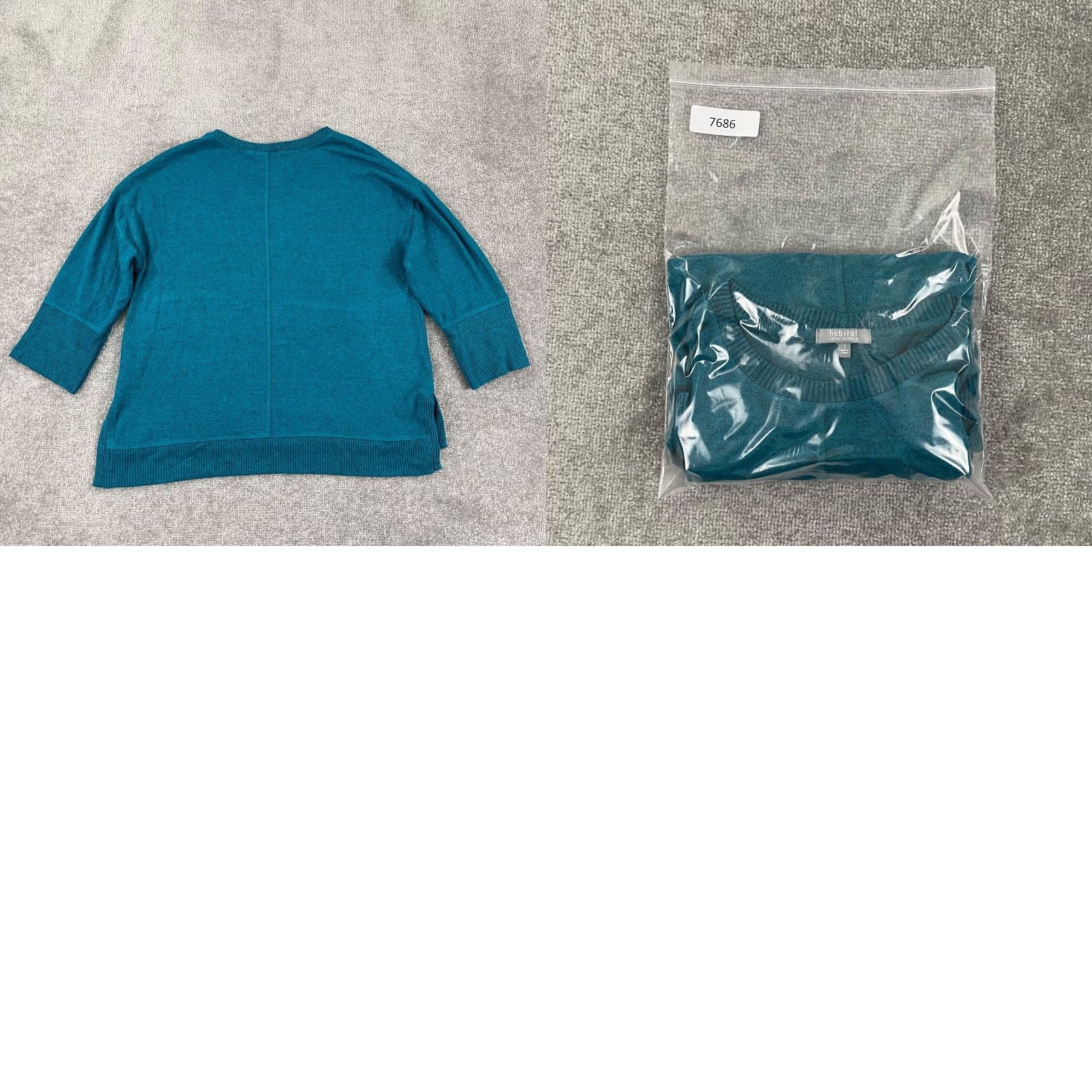 Habitat Habitat Shirt Women Small Oversized Fleece Green Blue Casual Womens 3/4 Sleeve Basic All Seasons Easy Care Regular Fit knit Blouse Size S / US 4 / IT 40 - 8 Thumbnail