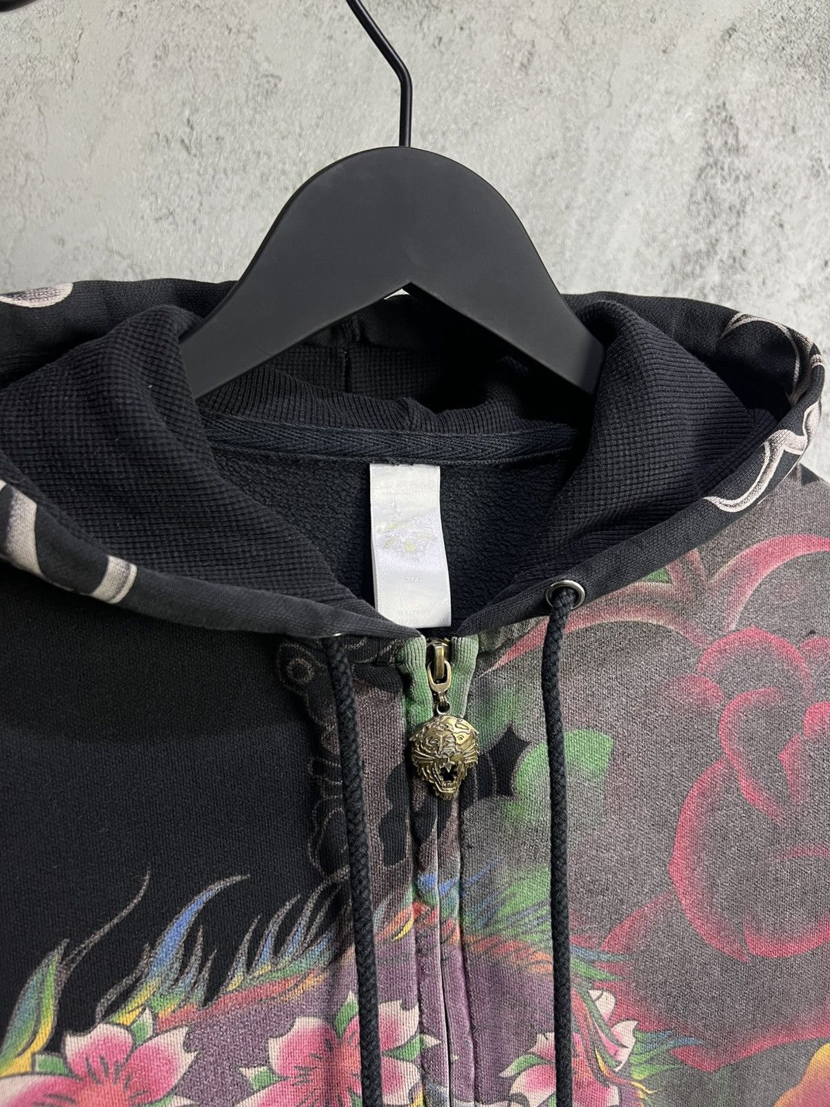 Ed Hardy Women’s Vintage Ed Hardy Rhinestone Faded Black Hoodie S Size S / US 4 / IT 40 - 2 Thumbnail