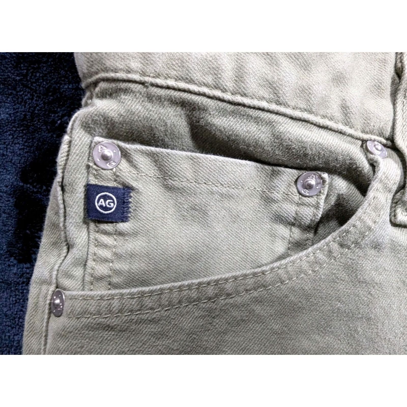 Vintage AG Adriano Goldschmied Jeans Mens 36R 36x32 The Dylan Slim Skinny Green Denim Cotton Blend Slimming Modern Size US 36 / EU 52 - 5 Thumbnail