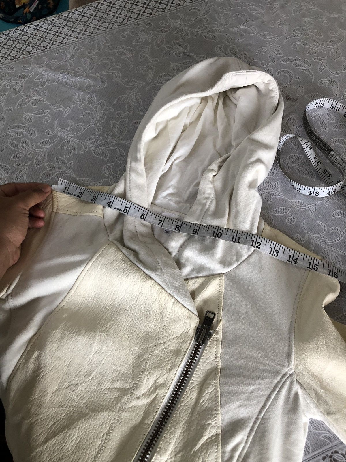 Helmut Lang Rare🔥 Helmut Lang Distressed Half Leather Jacket Hoodie Size S / US 4 / IT 40 - 24 Thumbnail
