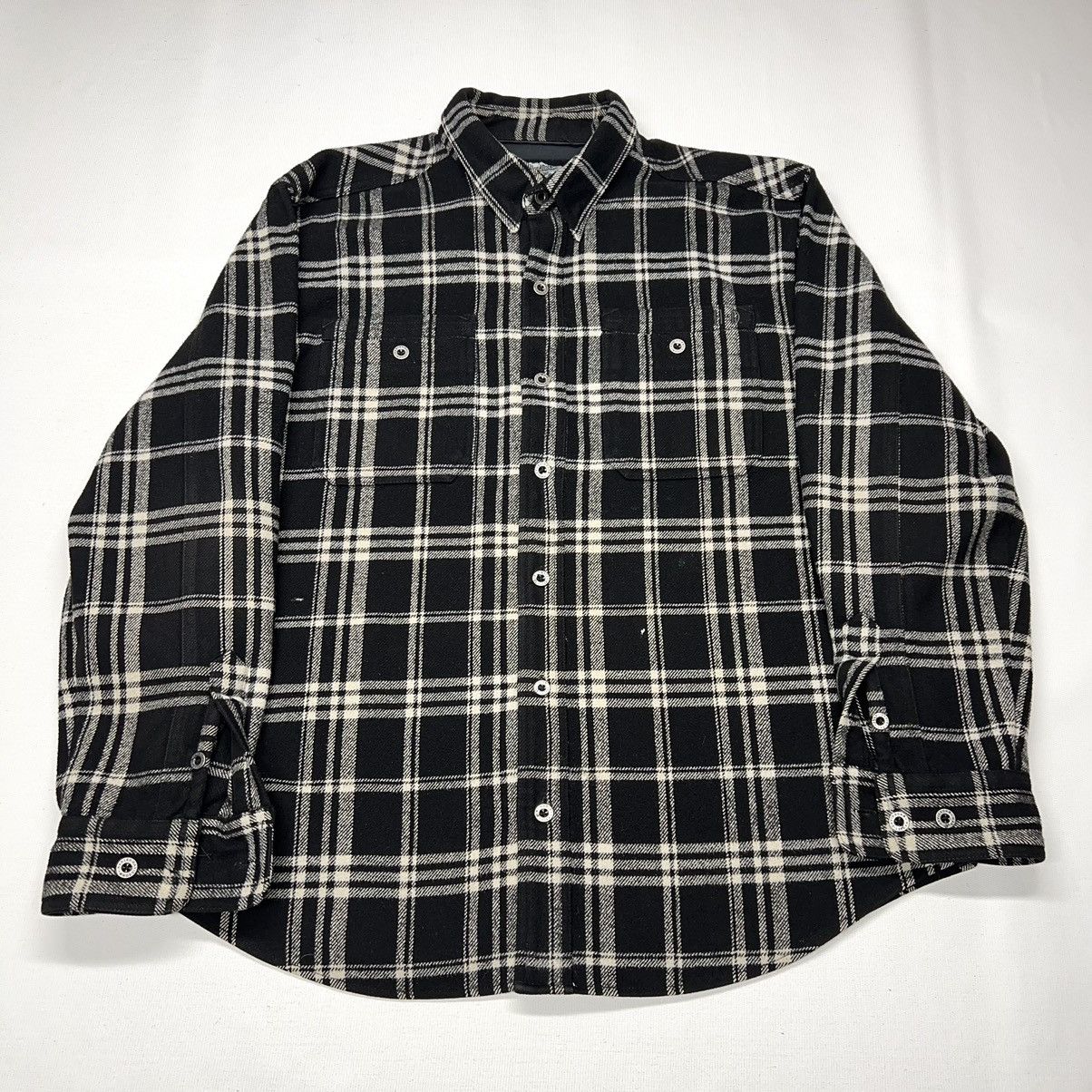 Harley Davidson Harley Davidson Flannel Jacket Black Plaid Button Shirt Size US XL / EU 56 / 4 - 1 Thumbnail