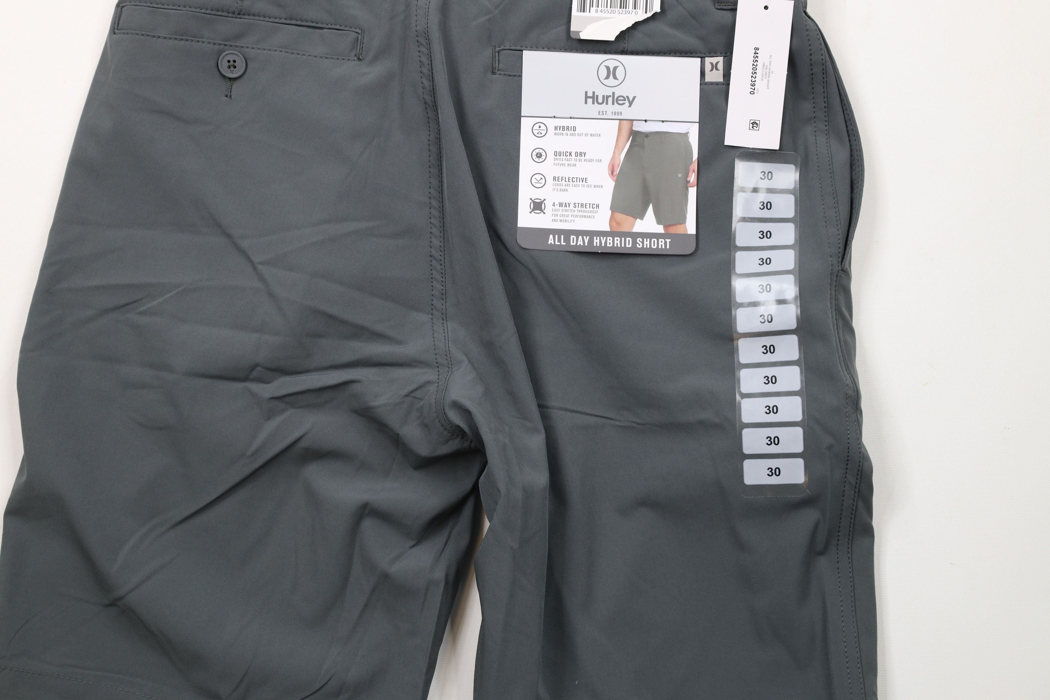 Hurley × Vintage New Hurley Above Knee Hybrid Shorts Stretch Gray Reflective Size US 30 / EU 46 - 10 Thumbnail