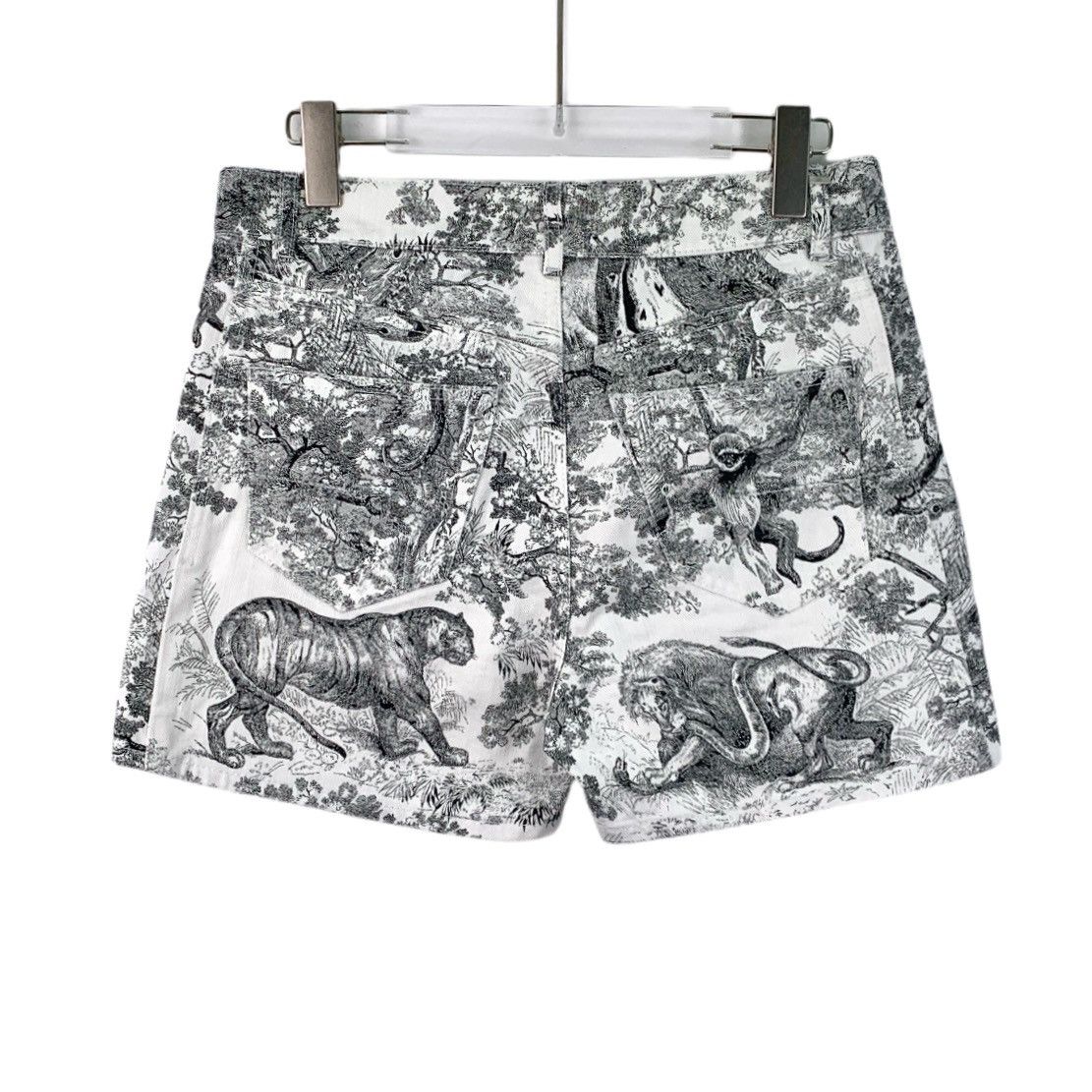 Dior Dior Gray Animal Jungle Collection Cotton Casual Shorts Size 27" / US 4 / IT 40 - 2 Thumbnail