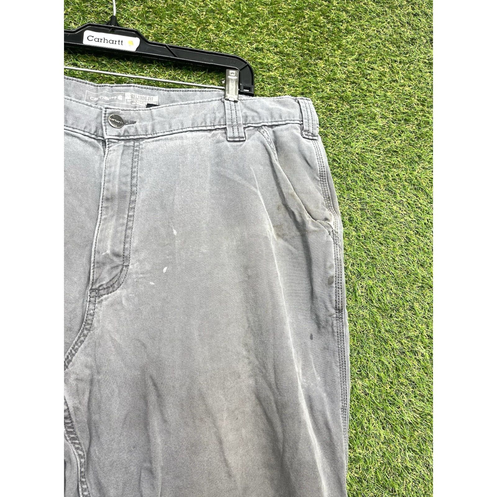 Carhartt VINTAGE Carhartt Carpenter Pants Mens 42x30 Gray Rugged Flex Canvas Work Relaxed Fit Y2K Size US 42 / EU 58 - 4 Thumbnail