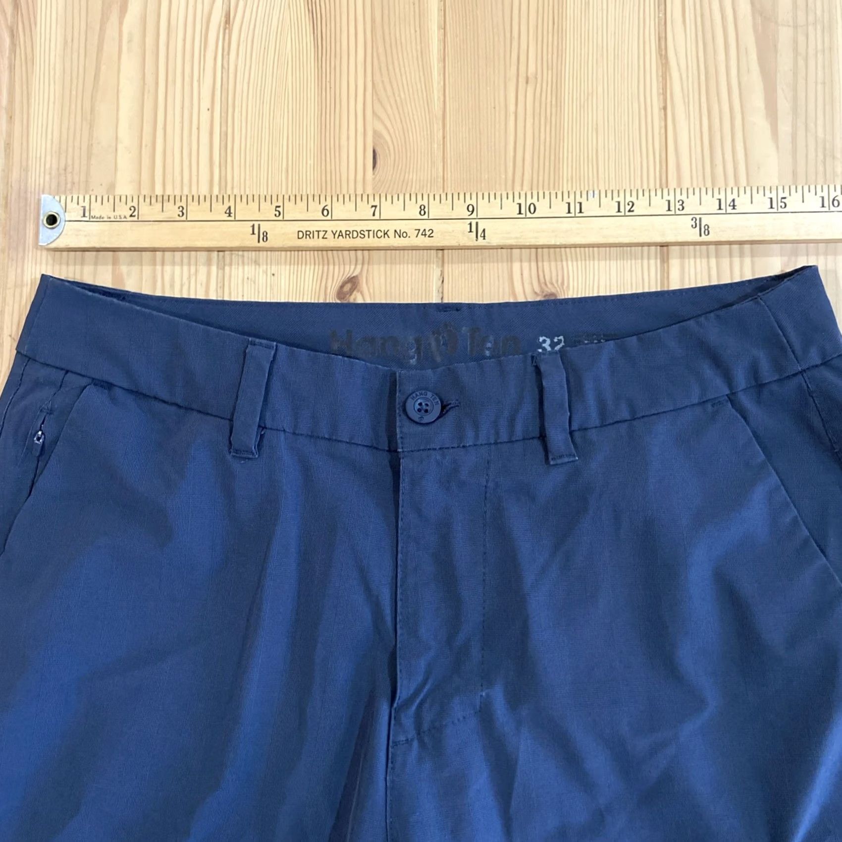 Hang Ten Hang Ten Shorts Men Size 32 Blue Board Shorts Drawstring Polyester Blend, Quick Dry, Pockets, Logo, Zipper, Casual Beach Outdoor, Regular Mens Size US 32 / EU 48 - 3 Thumbnail