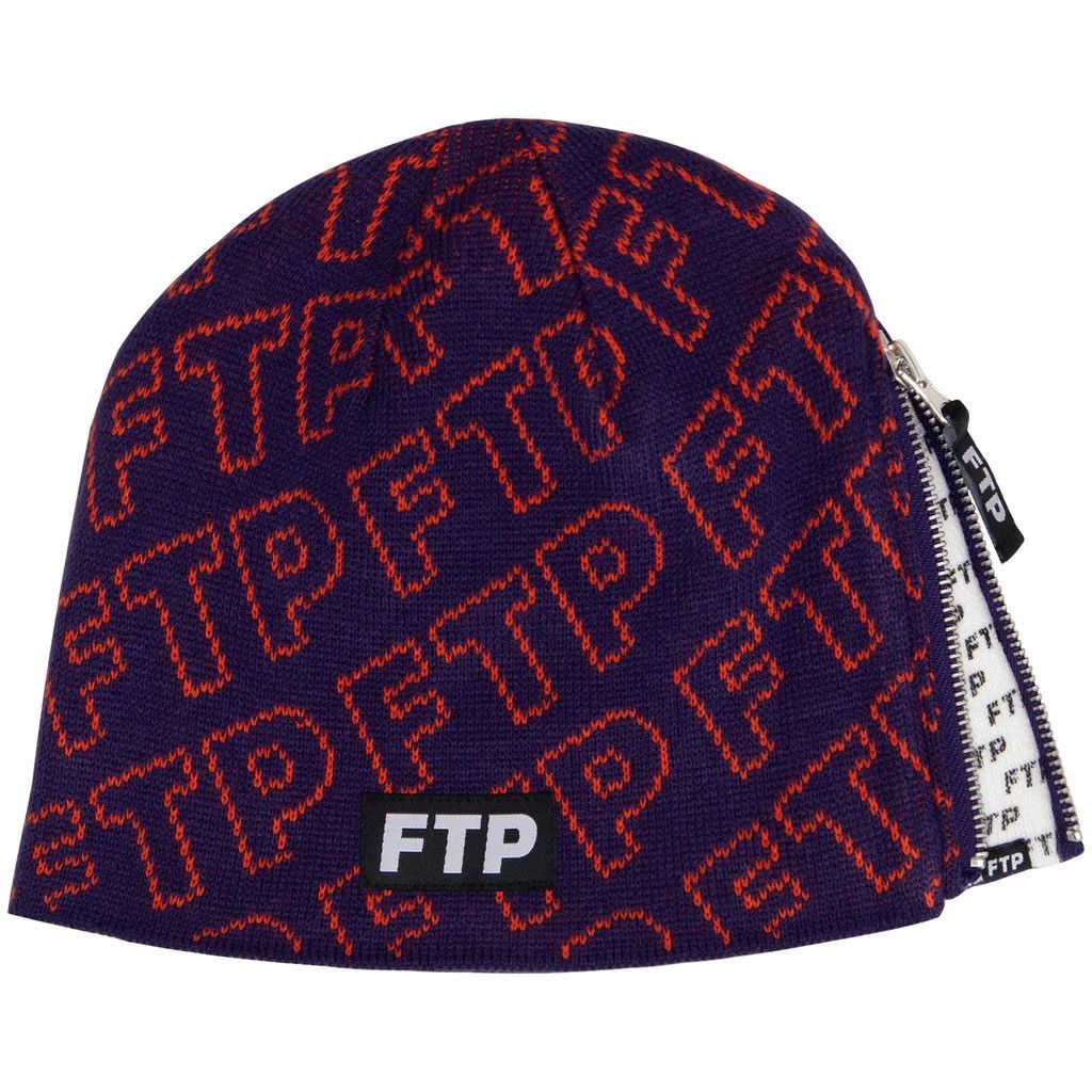Fuck The Population FTP Zipper Beanie Purple NEW Size ONE SIZE - 4 Thumbnail