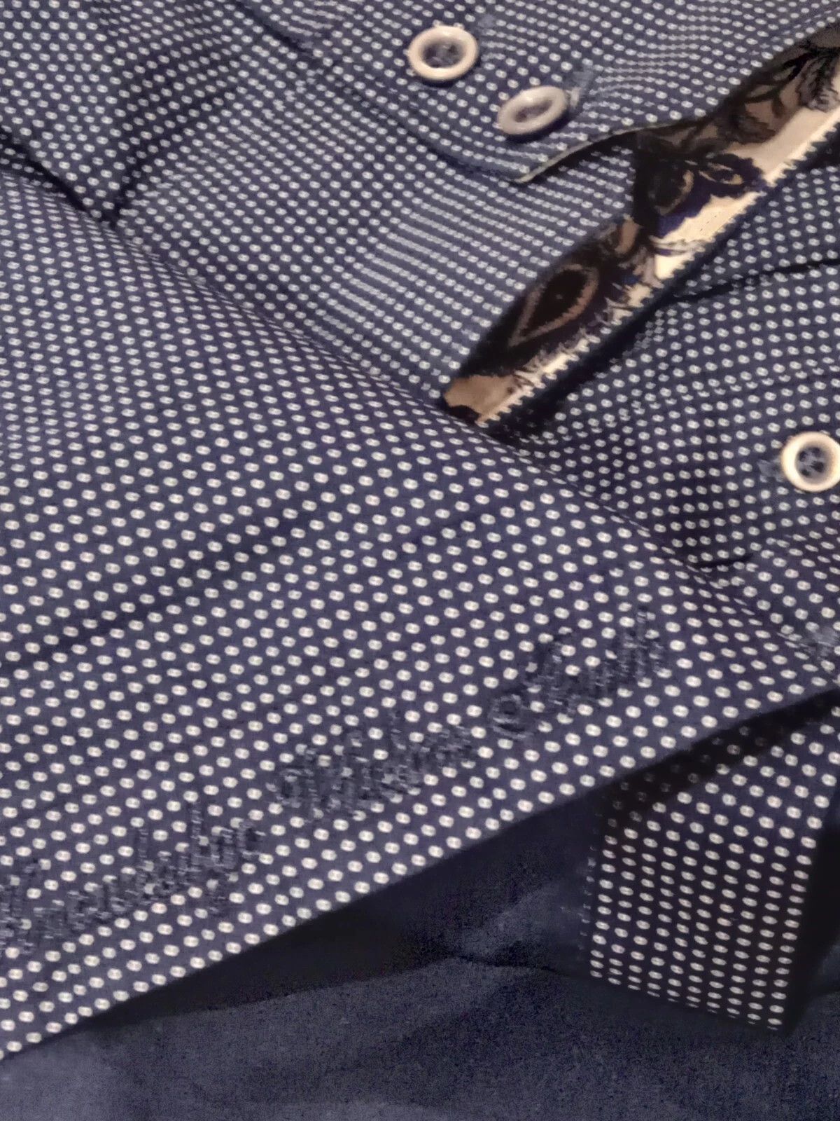 Robert Graham NWT Robert Graham McCall Navy Blue, Polka Dot Shirt Size L Size US L / EU 52-54 / 3 - 7 Thumbnail