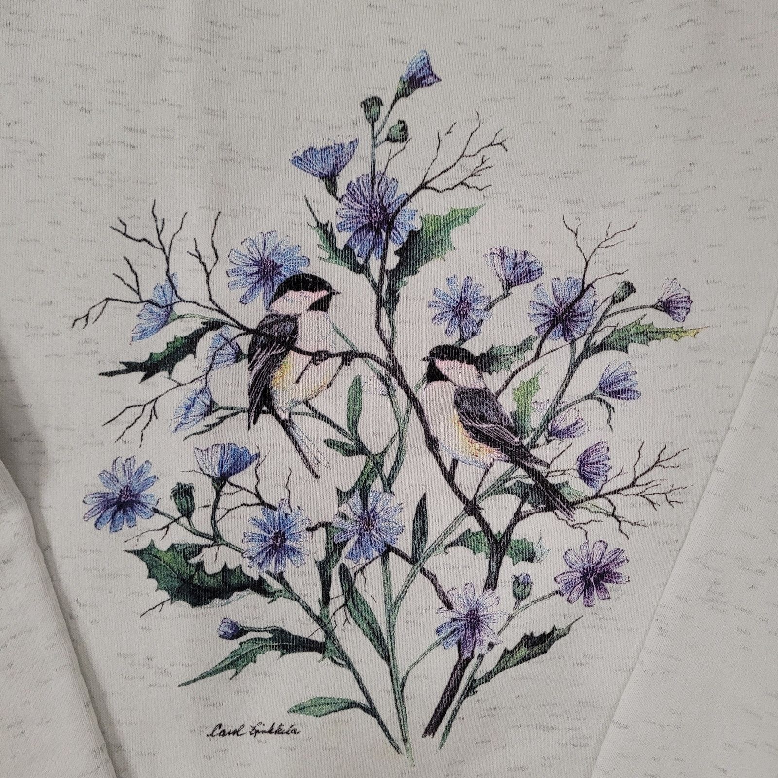 Vintage Vintage Flower Bird Sweatshirt Womens Medium 18x23 Gray Size M / US 6-8 / IT 42-44 - 10 Thumbnail