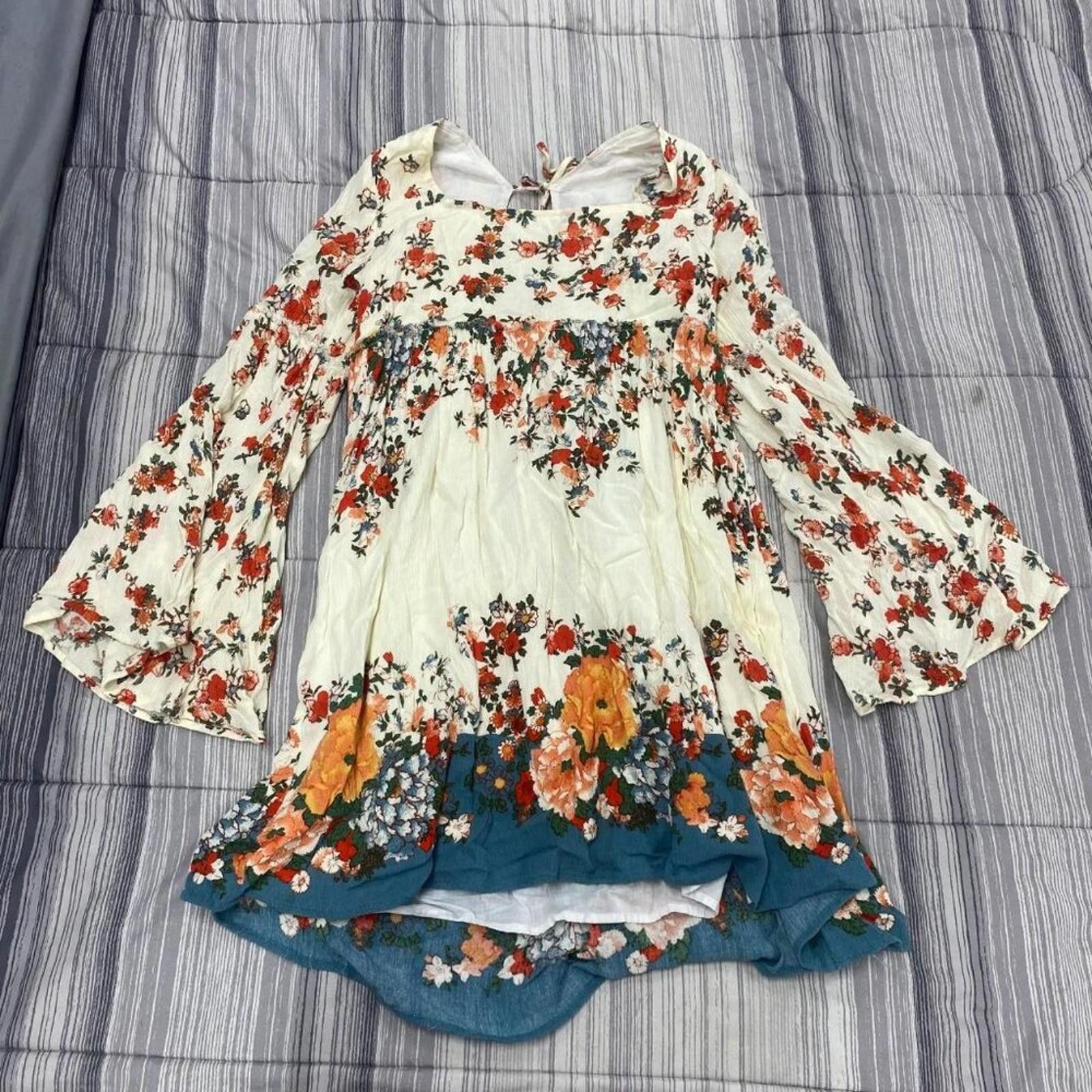 Free People Free People Boho Floral Mini Dress Women’s S Flowy Festival Size S / US 4 / IT 40 - 2 Thumbnail
