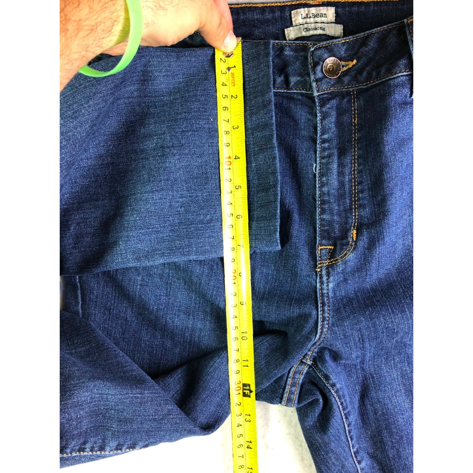 Vintage LL Bean Classic Fit Straight Leg Jeans Womens Size 10 Regular 28x25 Blue Denim Cotton Mid Rise Zip Inseam 25.5 Measured 28x25 Blue Jean LED Size 32" / US 10 / IT 46 - 7 Thumbnail