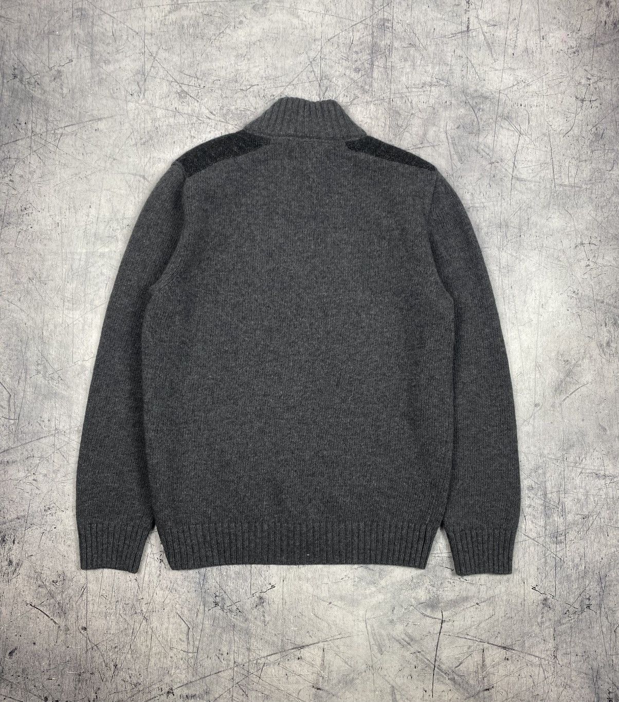 Barbour Barbour Wool Half Zip Sweater Elbow Patch Knit Grey Size M Size US M / EU 48-50 / 2 - 10 Thumbnail