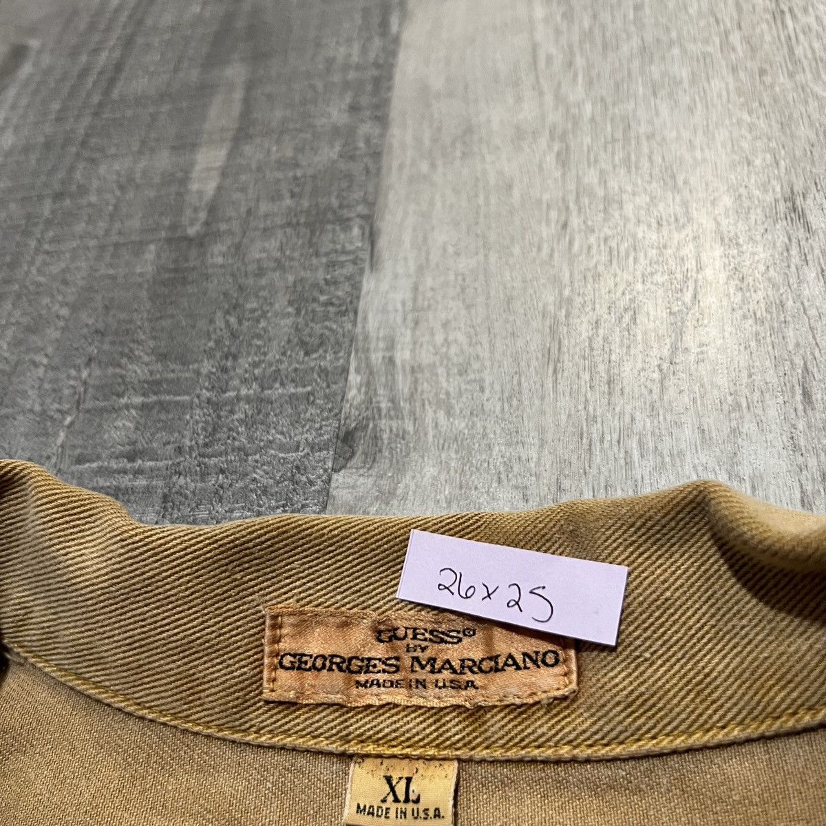 Guess × Vintage VTG GUESS Georges Marciano Beige Denim 80s Trucker Jacket Size US XL / EU 56 / 4 - 5 Thumbnail
